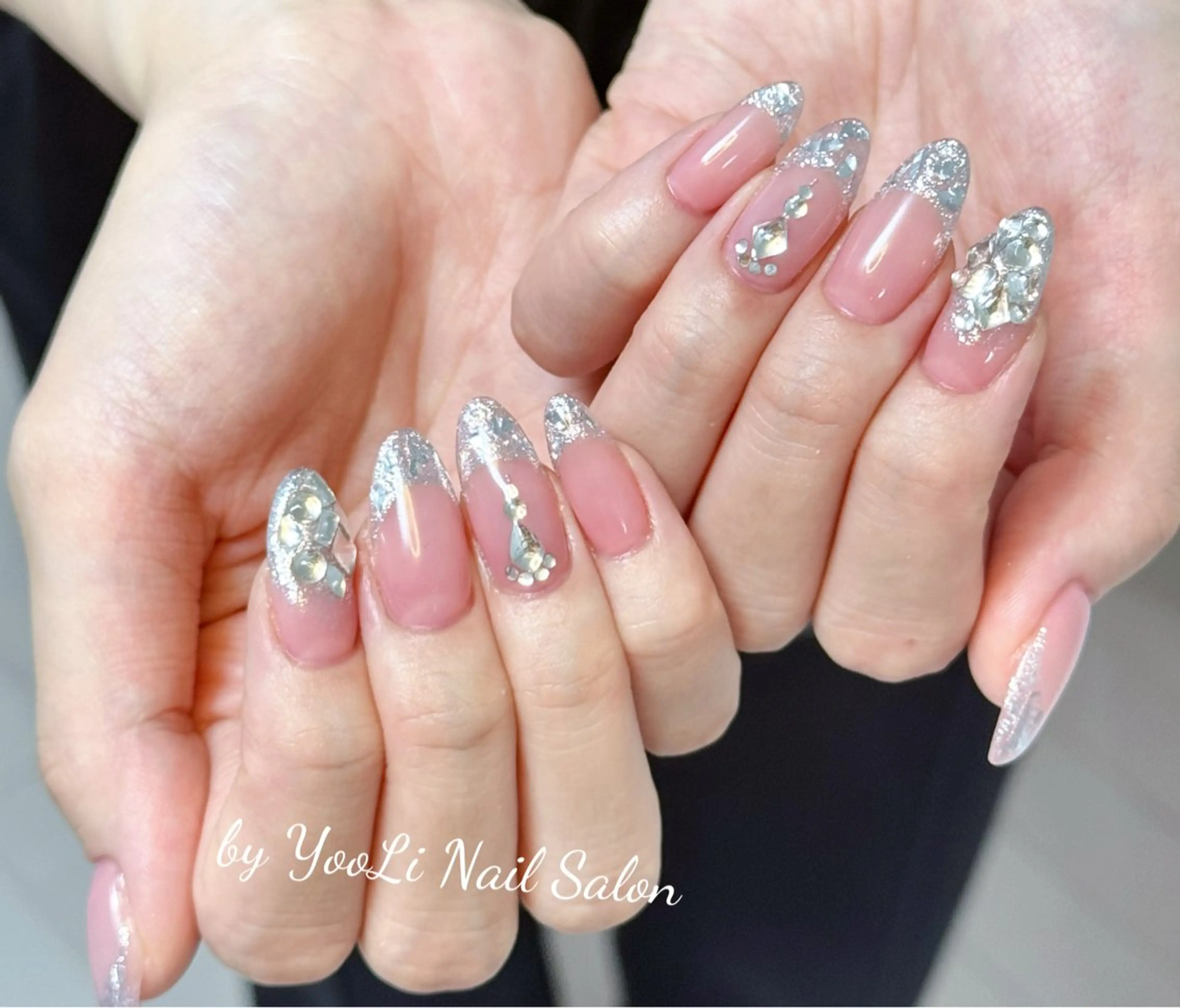 ネイル アートネイル オーロラネイル チークネイル フレンチネイル ガラスフレンチ ハンドネイル 🎀🎀YooLi Nail Salonのネイルデザイン