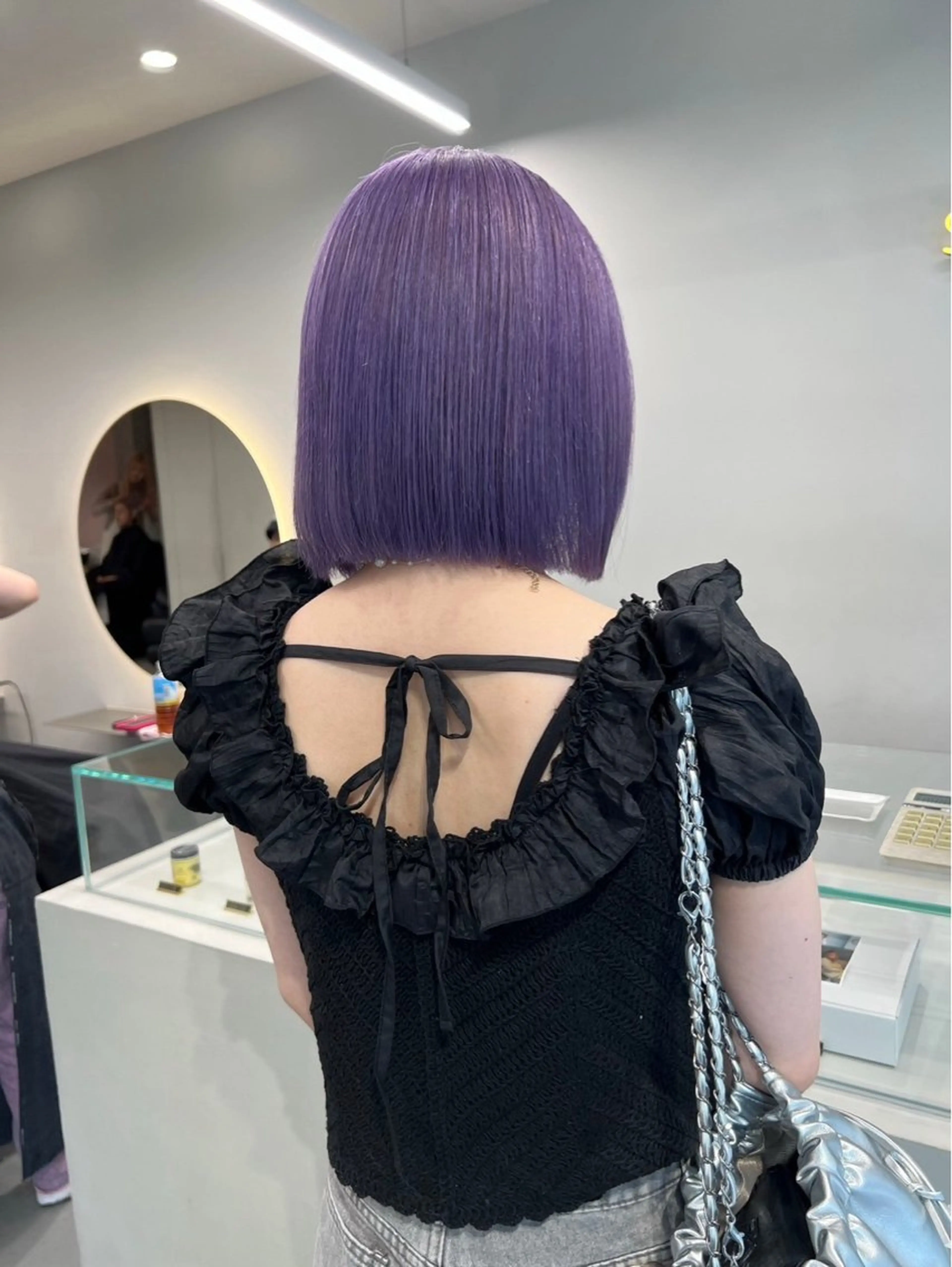 ミディアム カラー ミディアムパーマ ブリーチ ハイトーンカラー ラベンダーカラー シルバー ヘアカラー ケアブリーチカラー 橋本一輝のヘアスタイル