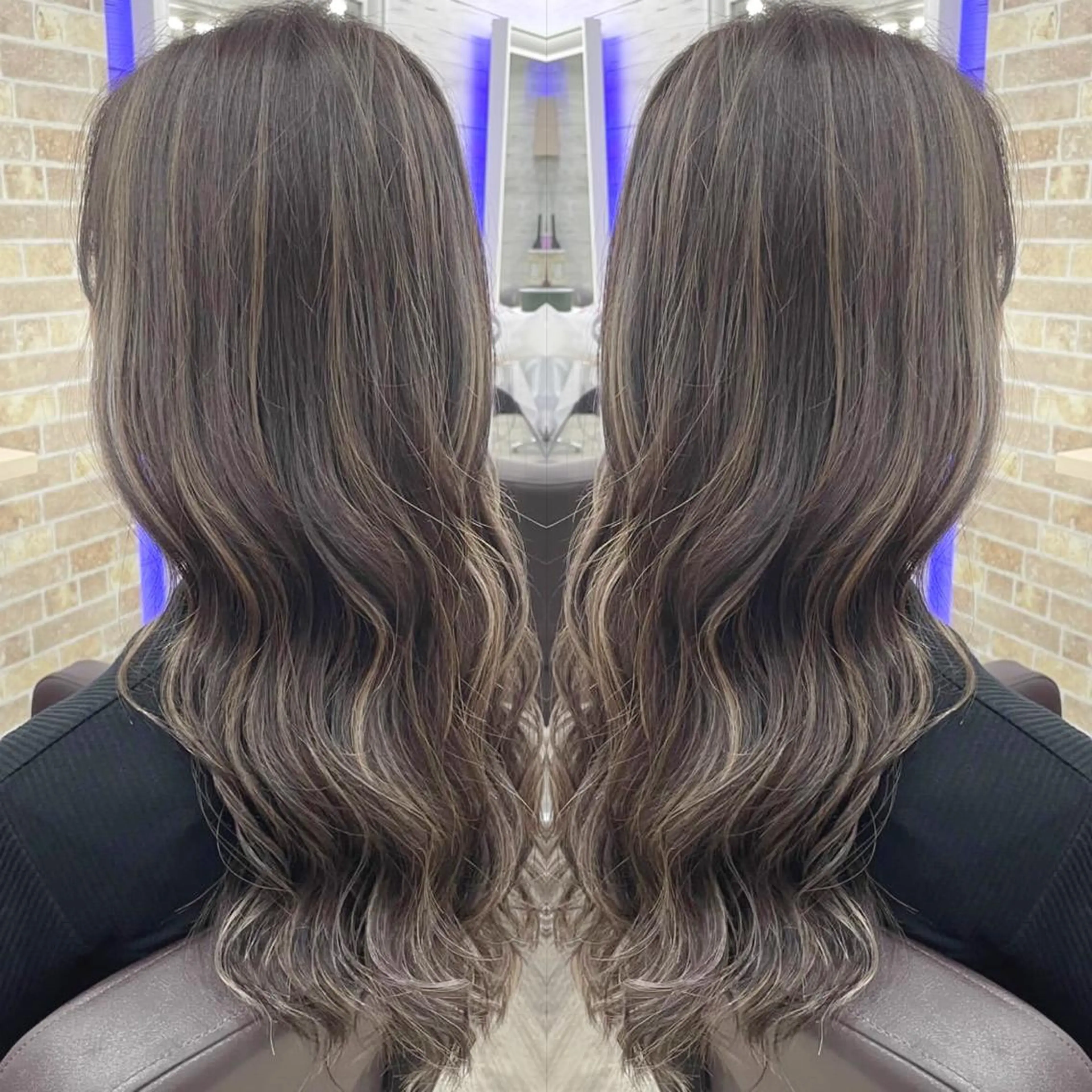 ロング カラー ヘアアレンジ ハイライトカラー ハイライト ヘアカラー トリートメント 枝毛カット＆髪質改善 満足NO.1岡しゃんのヘアスタイル