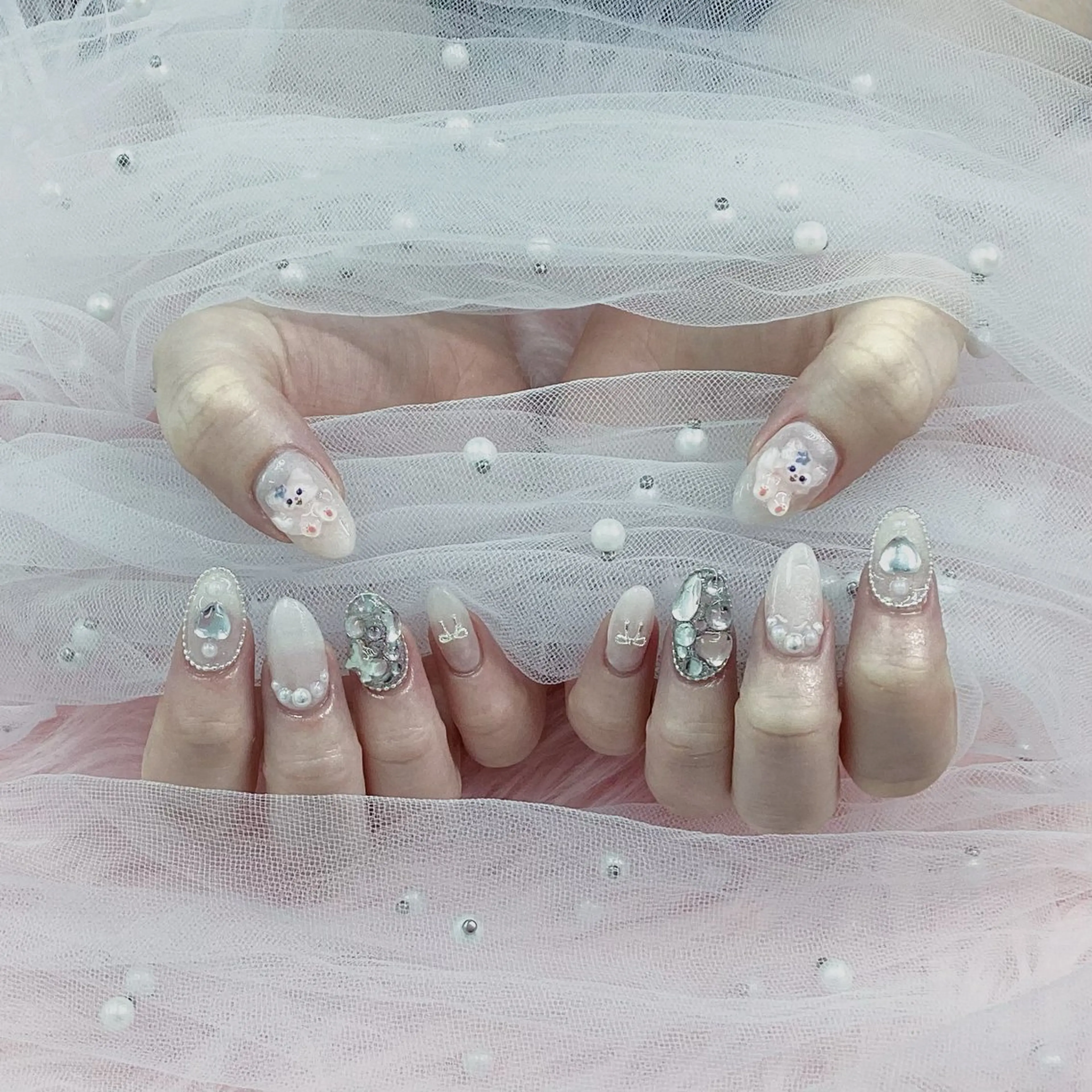 ネイル パーツ全部¥110 サロンミミのネイルデザイン