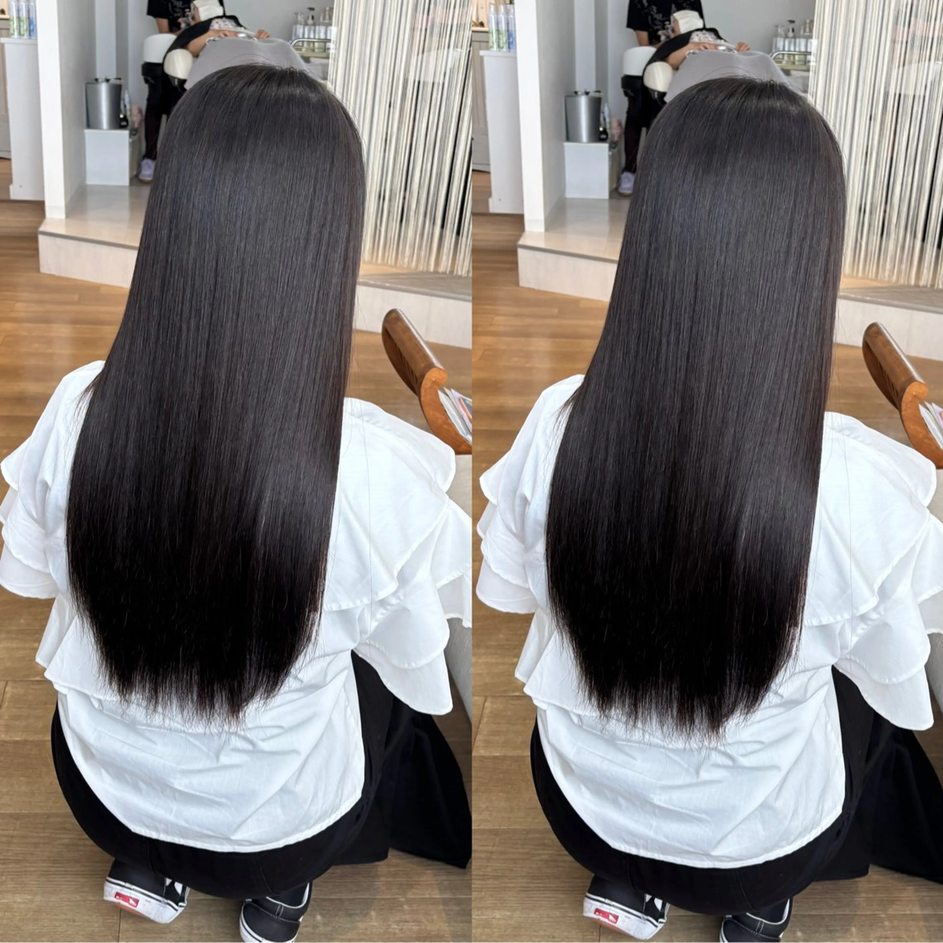 ロング カット 縮毛矯正 RINNO🌷艶髪/ 透明感&艶カラーのヘアスタイル