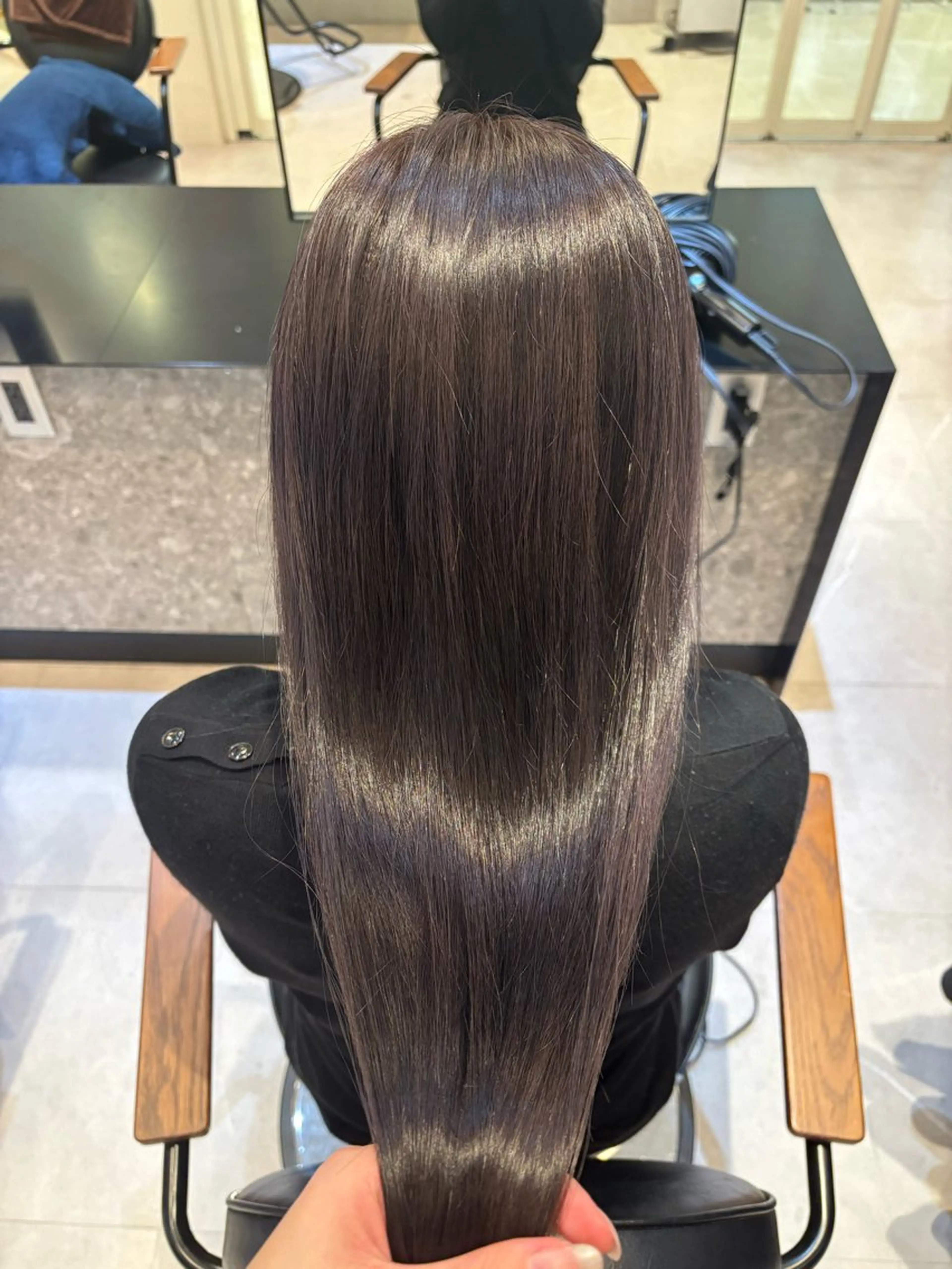 ロング カラー アッシュ ラベンダーカラー ラベンダーアッシュ カラー/髪質改善 トリートメント/優果のヘアスタイル