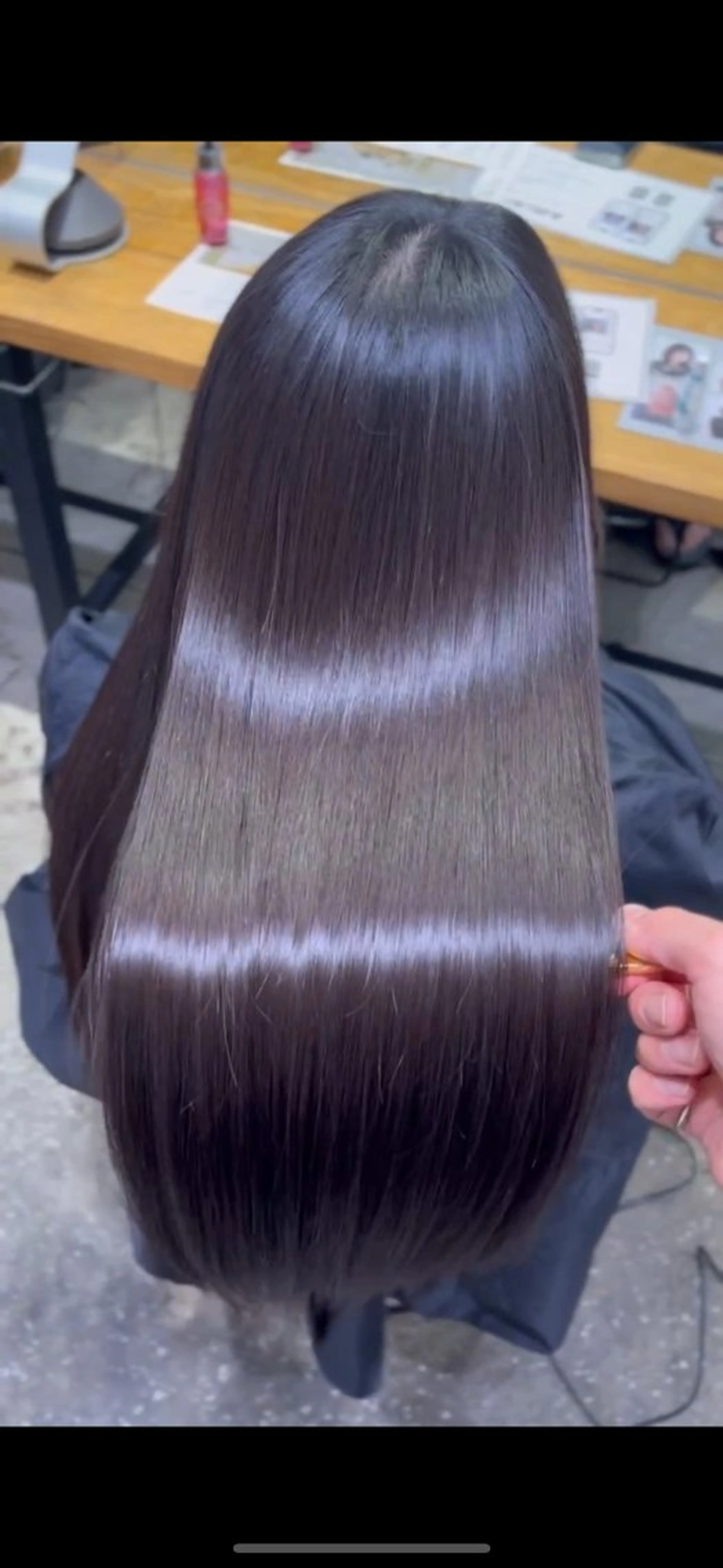 ロング パーマ 縮毛矯正 上田 涼香のヘアスタイル