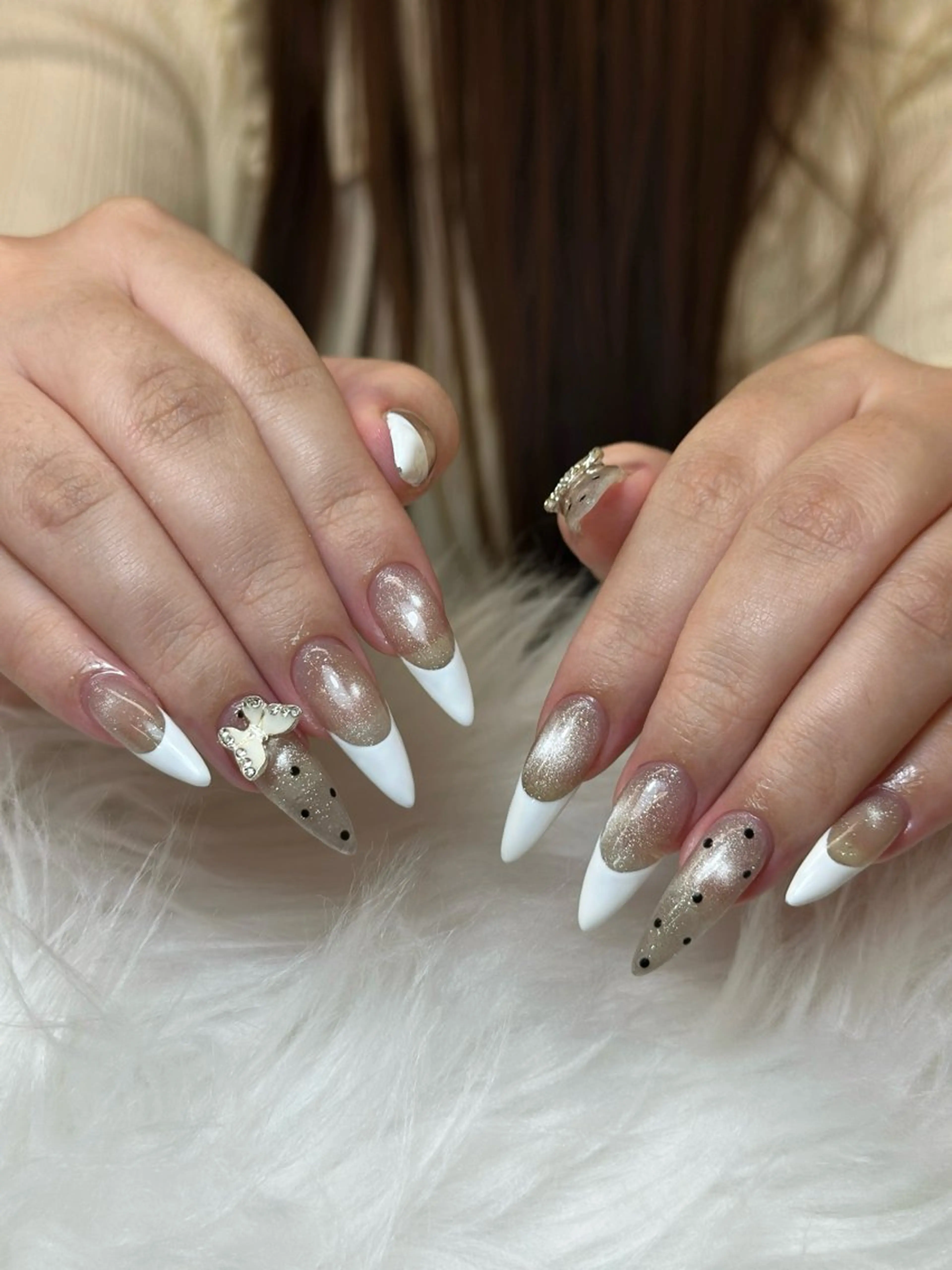 ネイル アートネイル フレンチネイル ジェルネイル キラキラネイル 大理石ネイル(マーブル) ハンドネイル トウイ チャンのネイルデザイン