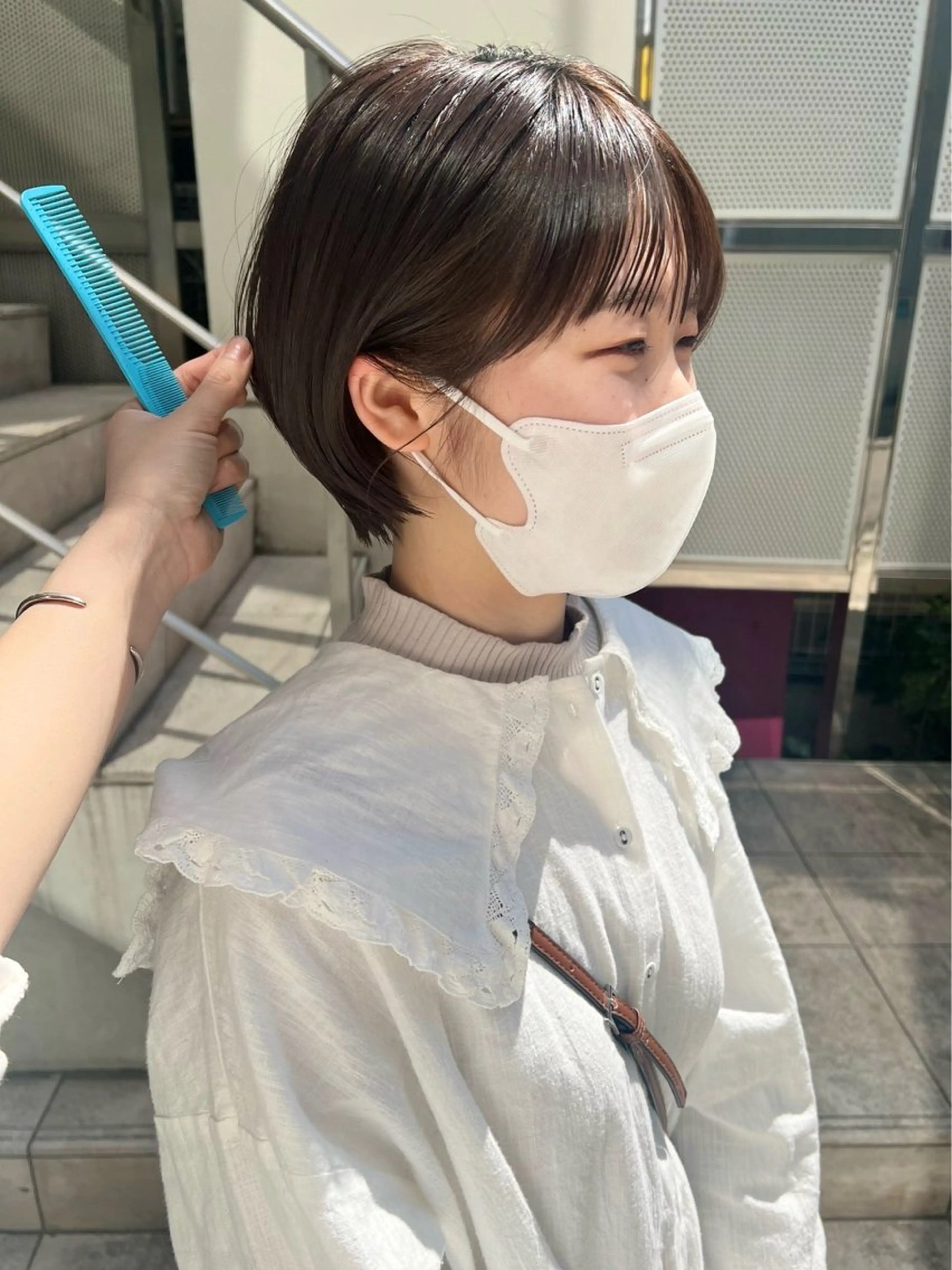 ショート カット センターパート/ 暖色カラーayuのヘアスタイル