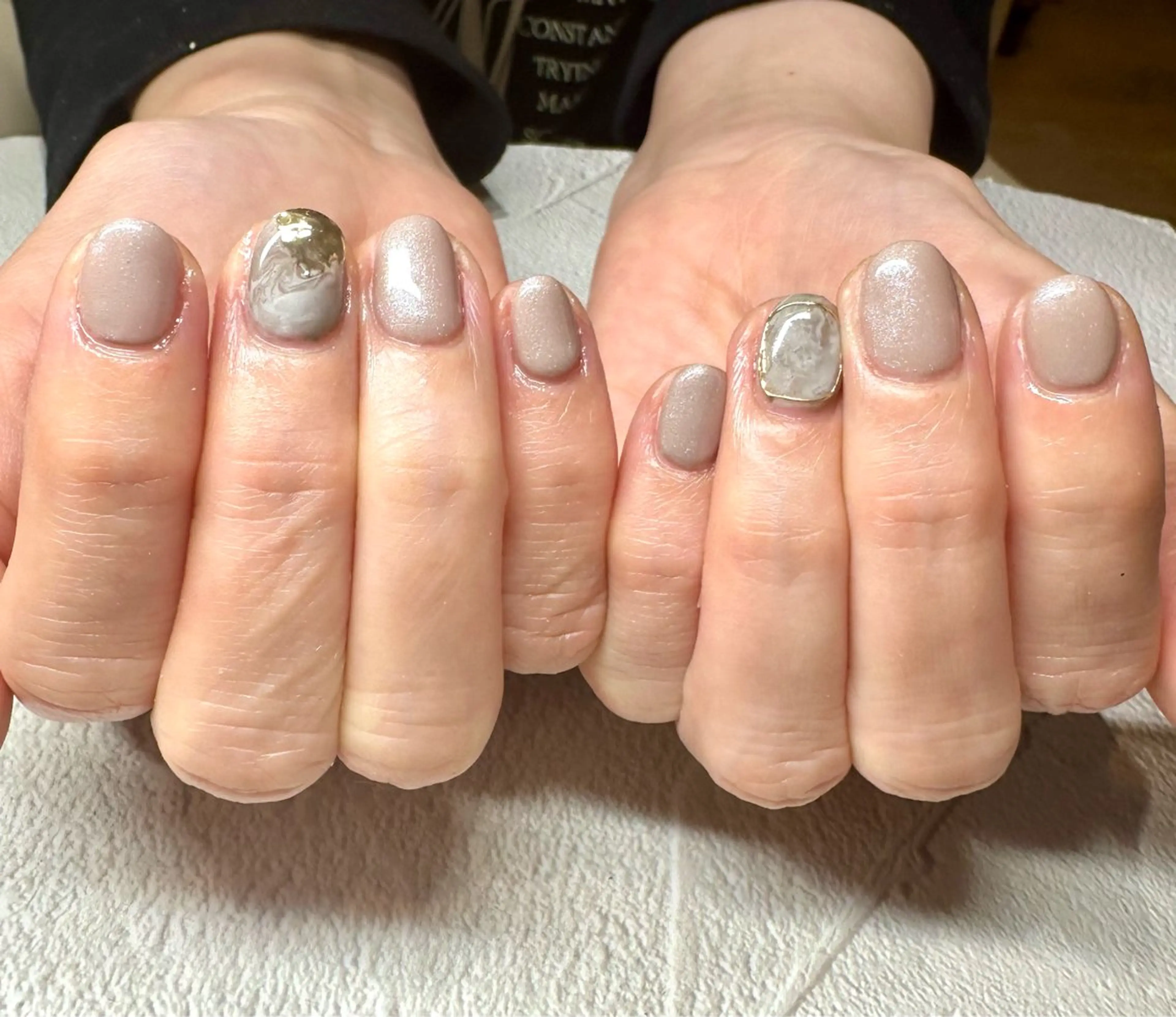 ネイル 大理石ネイル(マーブル) ミラーネイル Ueda Rieのネイルデザイン