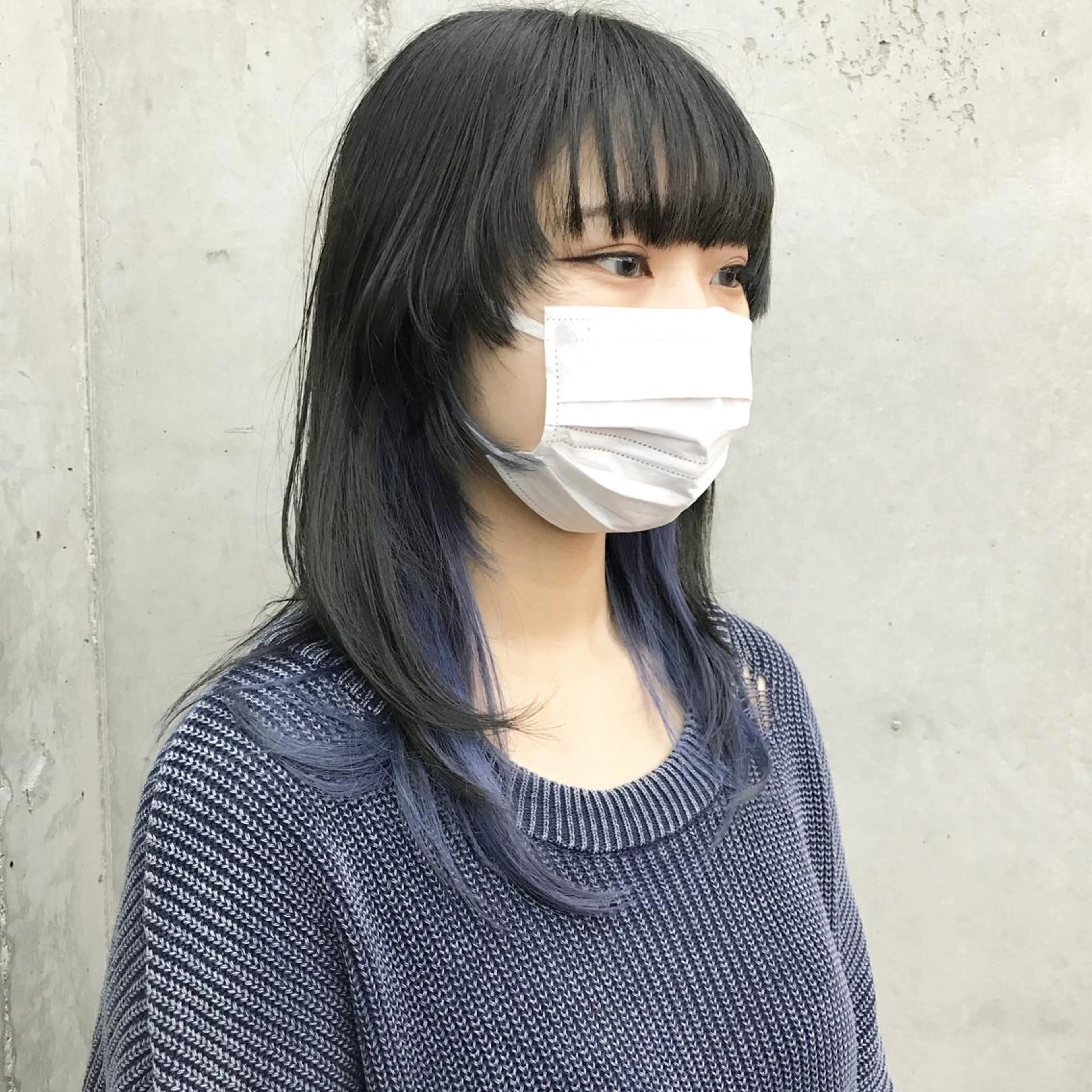 ミディアム カラー ブルーカラー ブルーパープル パープルカラー ウルフカット カット ヘアカラー トリートメント ヘアセット ✂︎ウルフ・ショート ✂︎MIKUNIのヘアスタイル