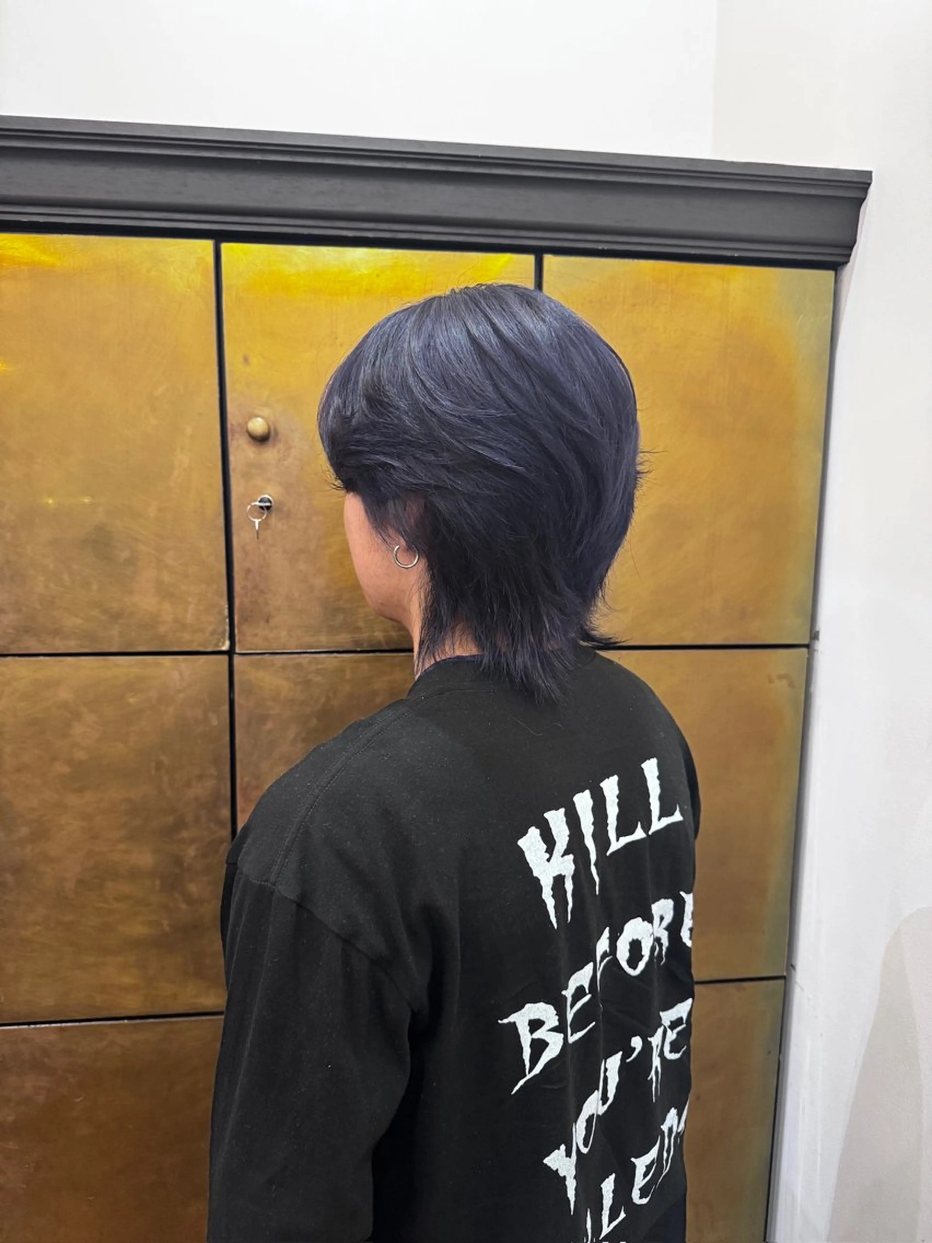 ショート カラー メンズ パープルカラー 天野 珠華のヘアスタイル