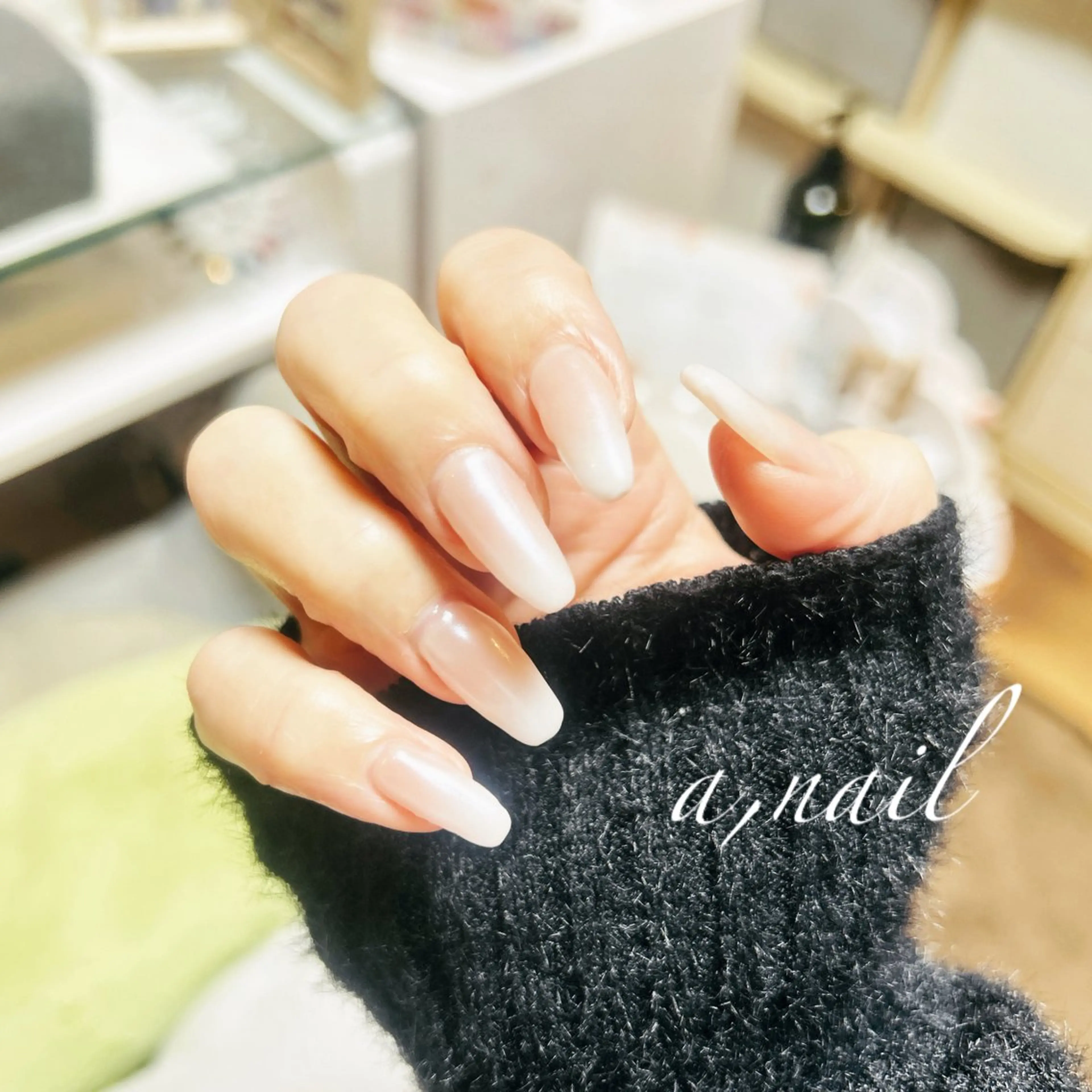 ネイル ジェルネイル ミラーネイル パラジェル シンプルネイル 春ネイル ネイルサロン エーネイルのネイルデザイン