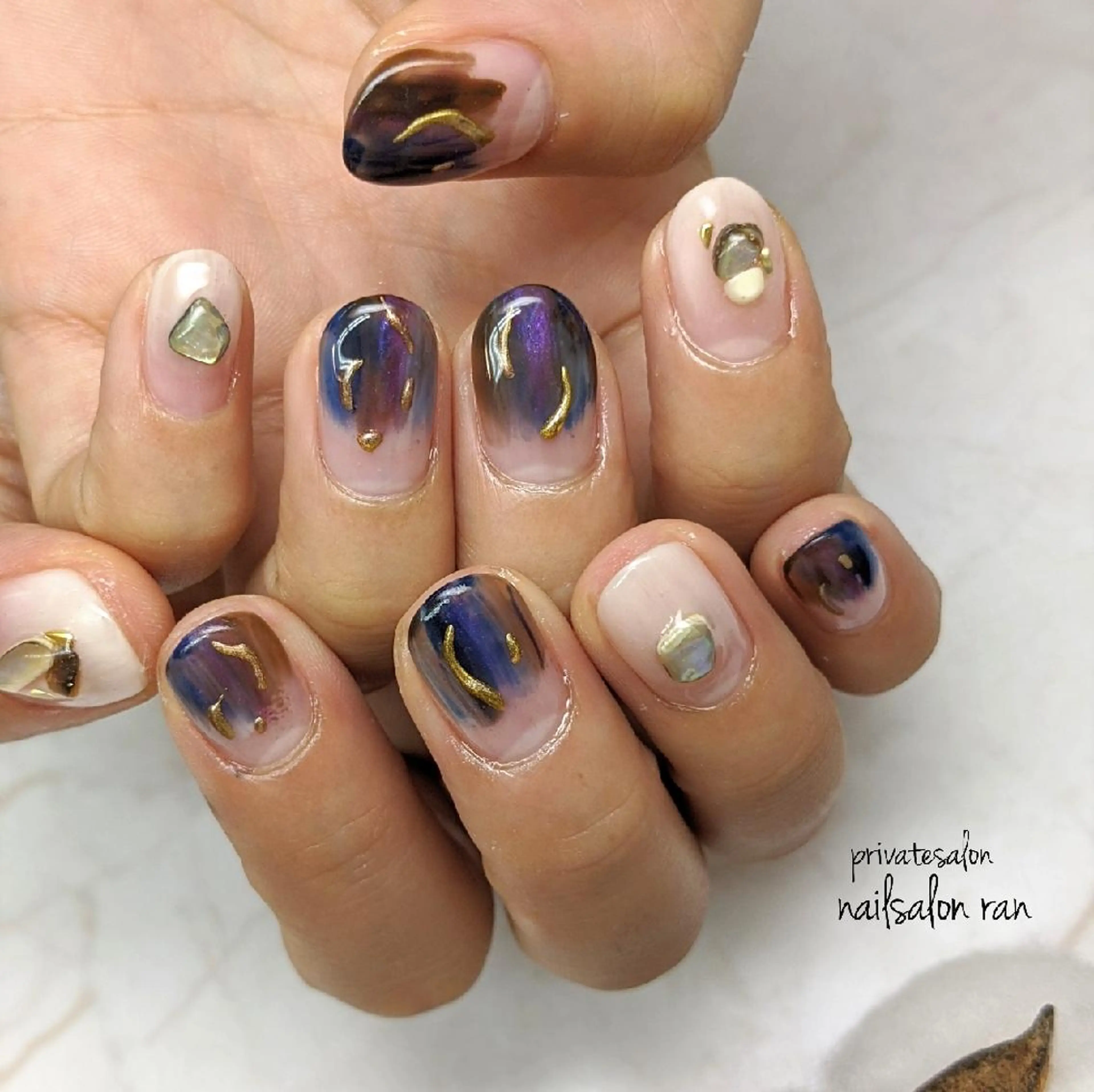 ネイル 持ち込み ニュアンスネイル nailsalon ranのネイルデザイン