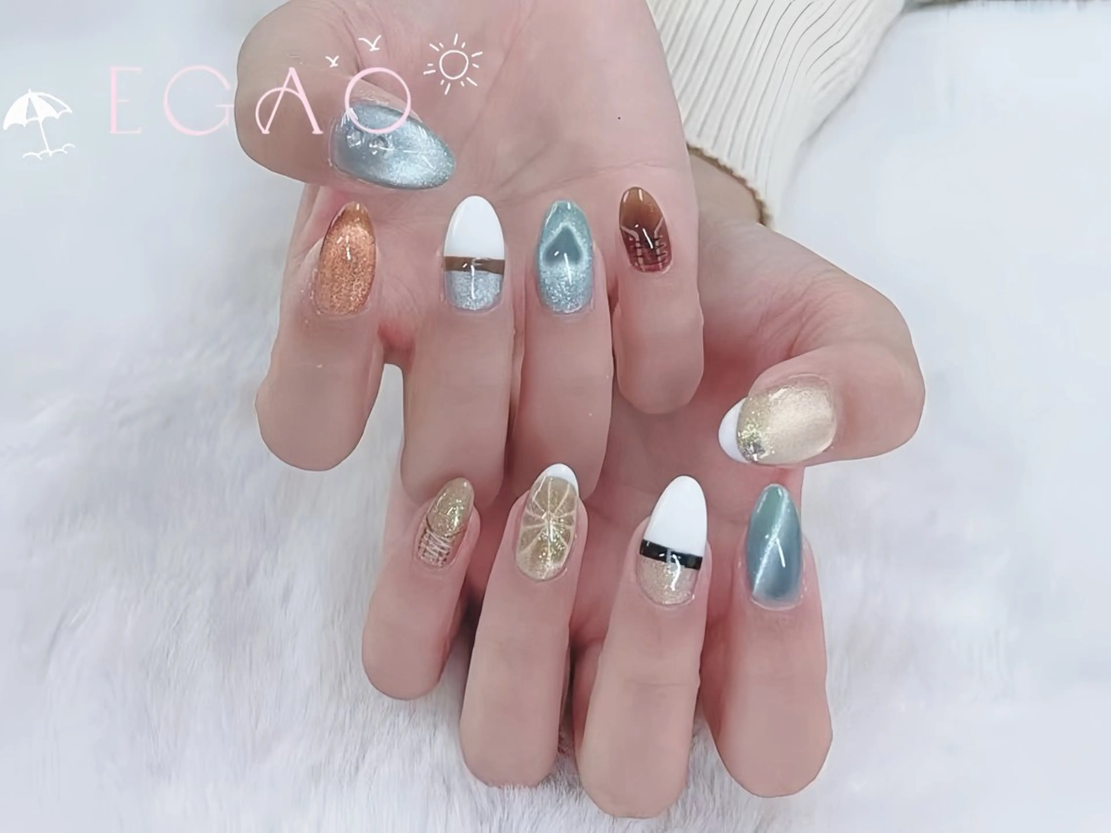 ネイル アートネイル フットネイル フレンチネイル ジェルネイル グラデーション Egao Nail錦糸町店のネイルデザイン