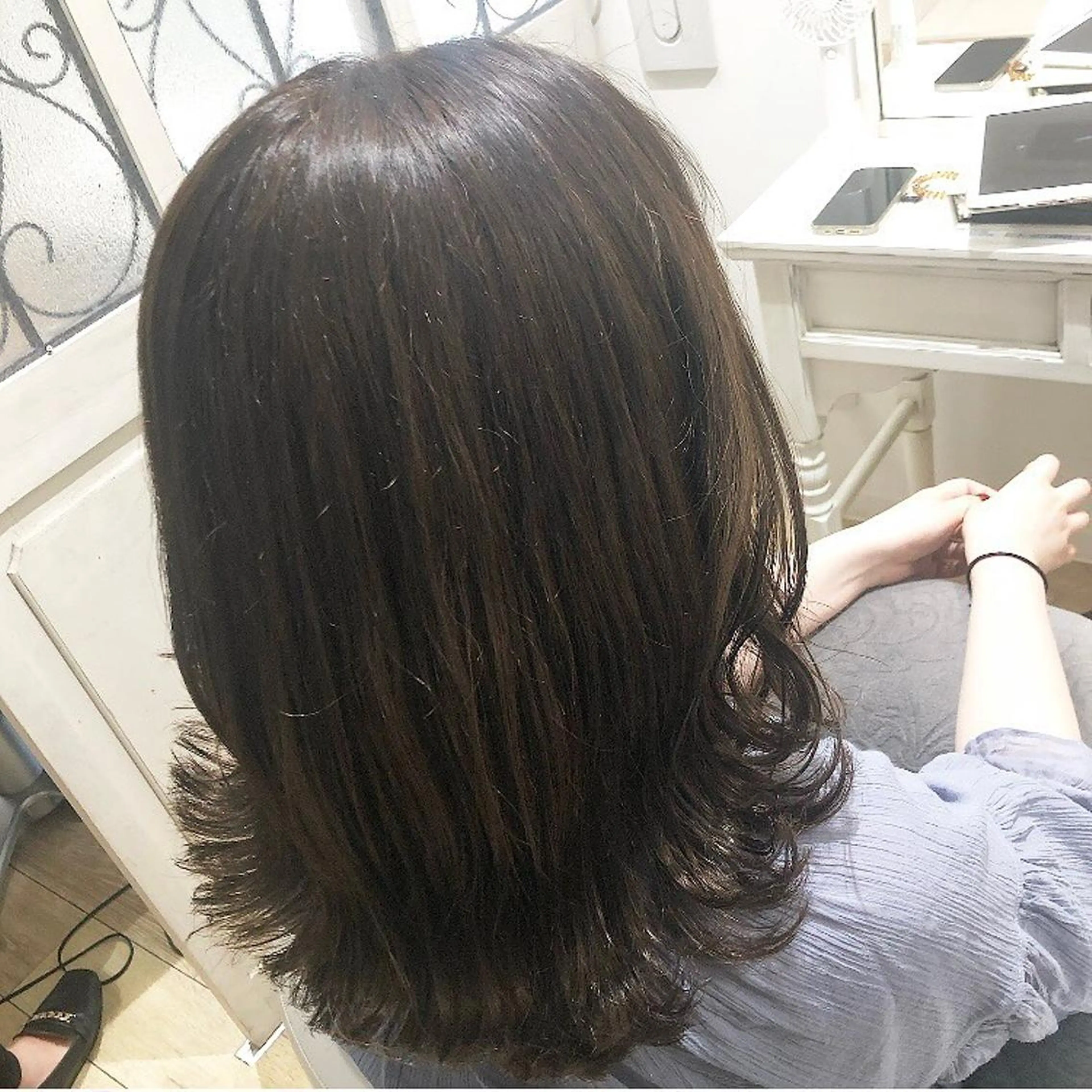 セミロング カラー ヘアアレンジ アッシュ 透明感カラー グレージュ シルバー ✨🌿大人可愛い愛さ れhair🌿✨松本のヘアスタイル