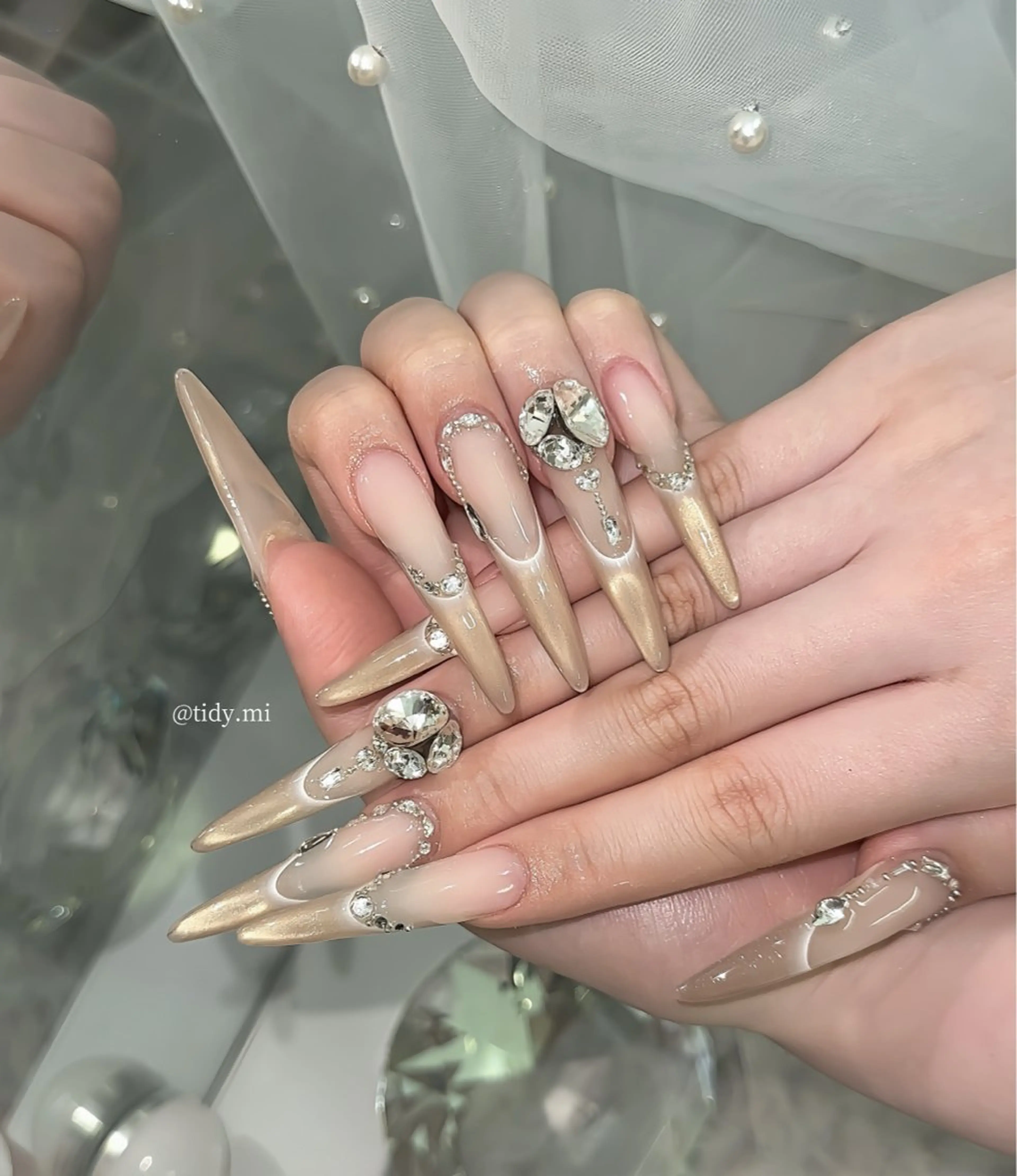 ネイル フットネイル ジェルネイル キラキラネイル 韓国ネイル マグネットネイル ハンドネイル TIDY .のネイルデザイン