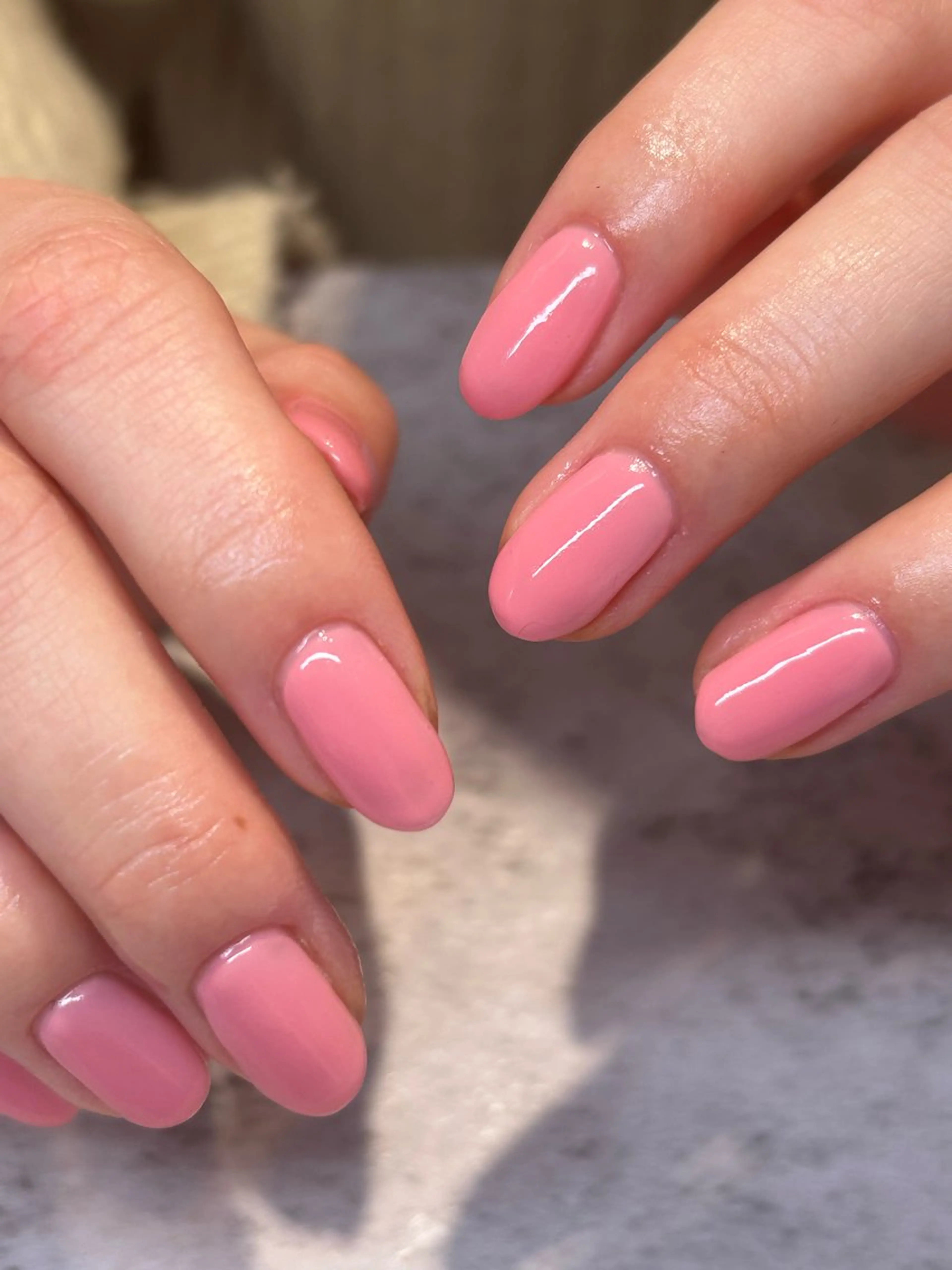 ネイル ワンカラーネイル mellow:ｸﾙﾐ ﹡˖˟༝🎀˖˟ ༝のネイルデザイン