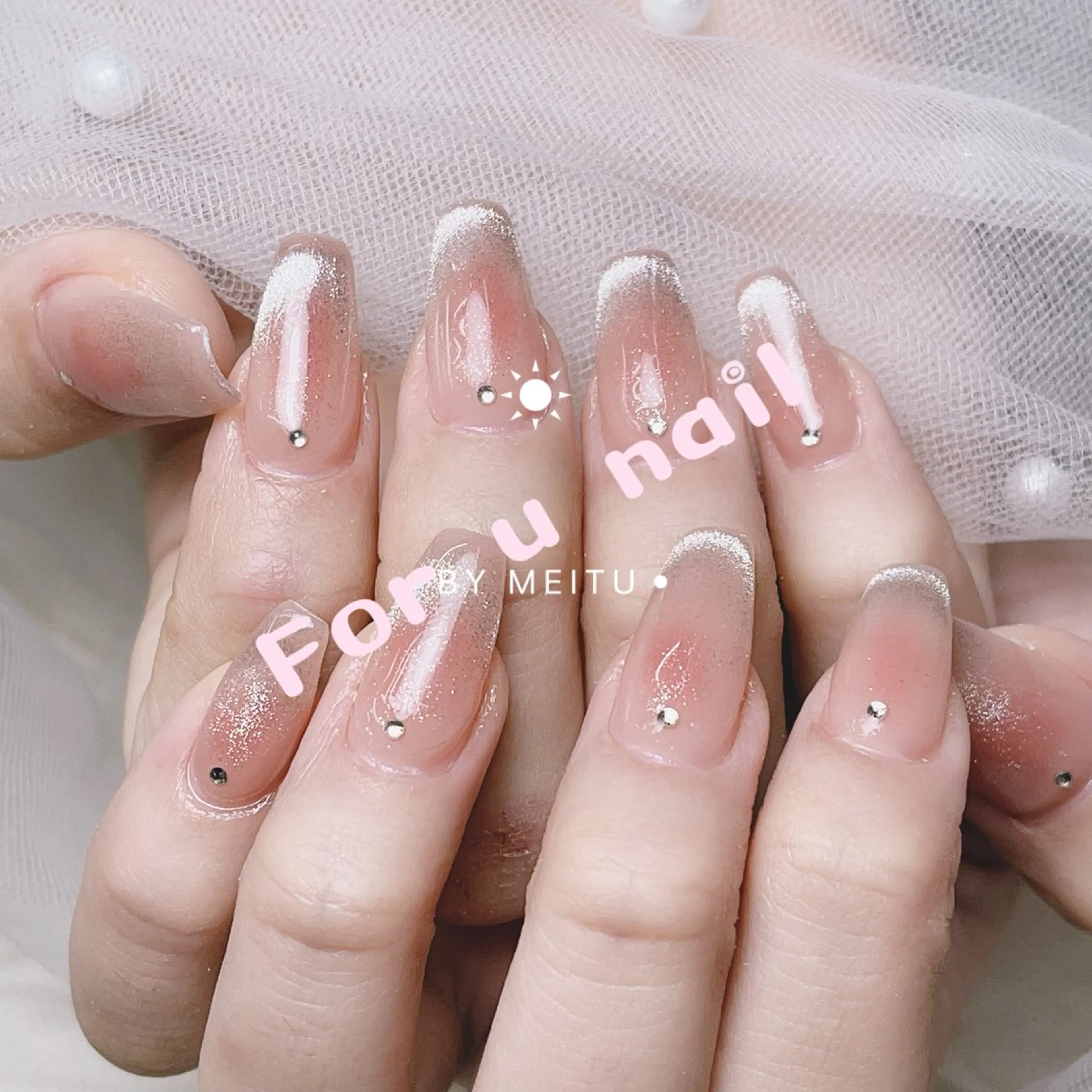 【チップ長さだし】マグネット×フレンチネイル/ カラー変更可🆗上品仕上げ✨オフィス・大人女性におすすめ¥8990の写真