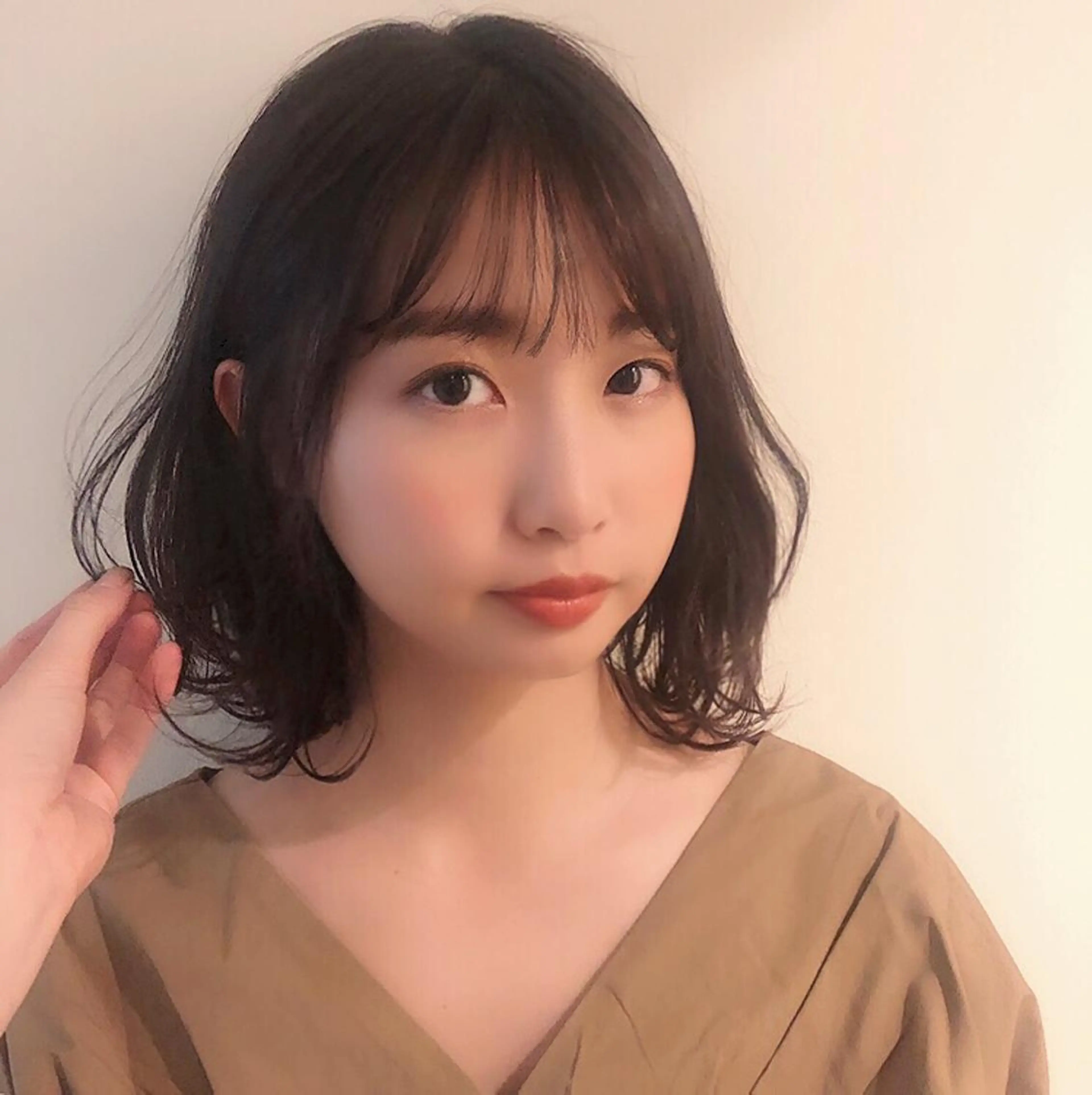 ミディアム カラー パーマ 小顔ボブ&レイヤー 特化🤎RISAのヘアスタイル