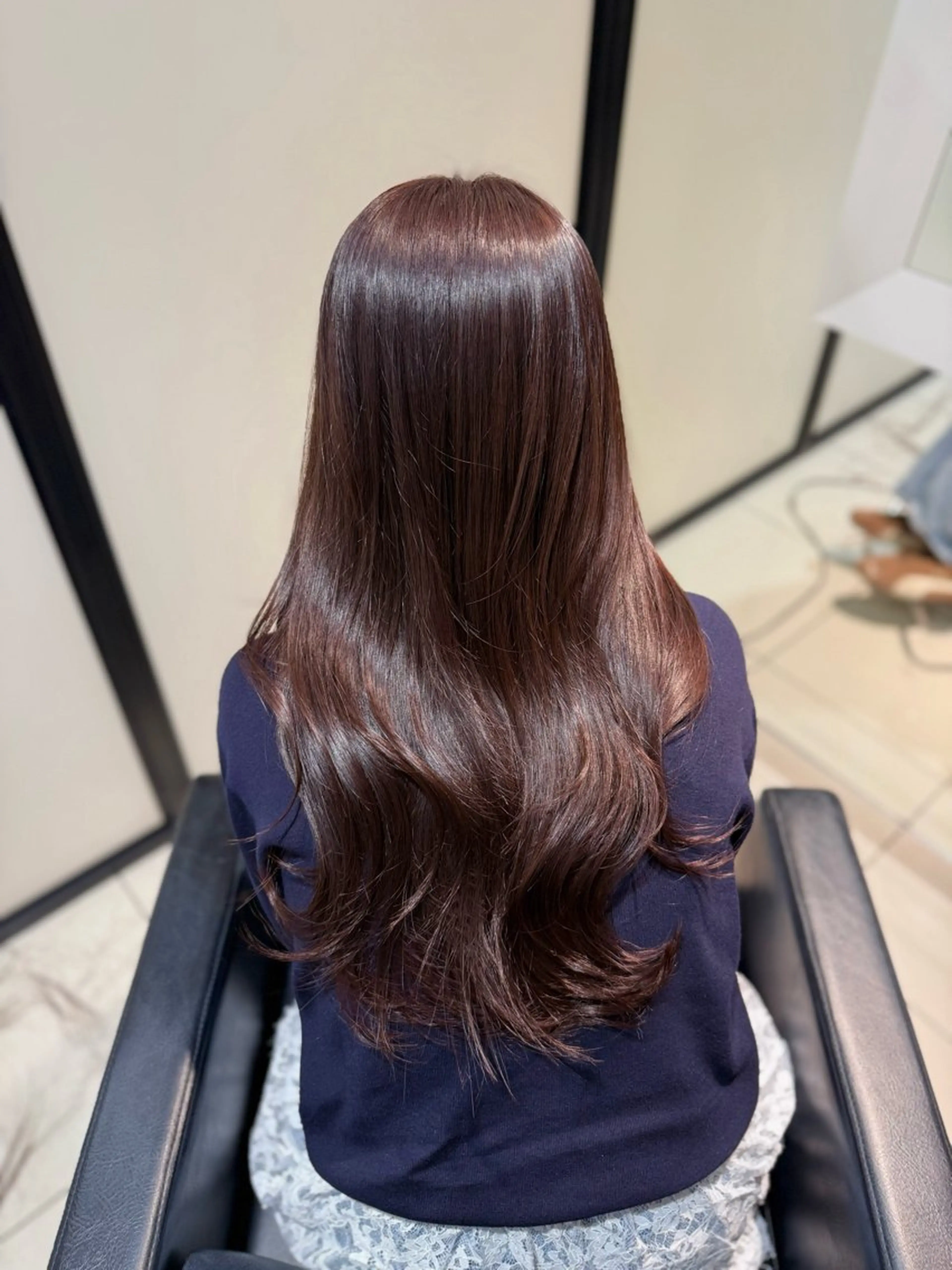 ロング カラー グレージュ ピンクカラー カット ヘアカラー トリートメント グレージュ/レイヤー /韓国ヘア/RISAのヘアスタイル