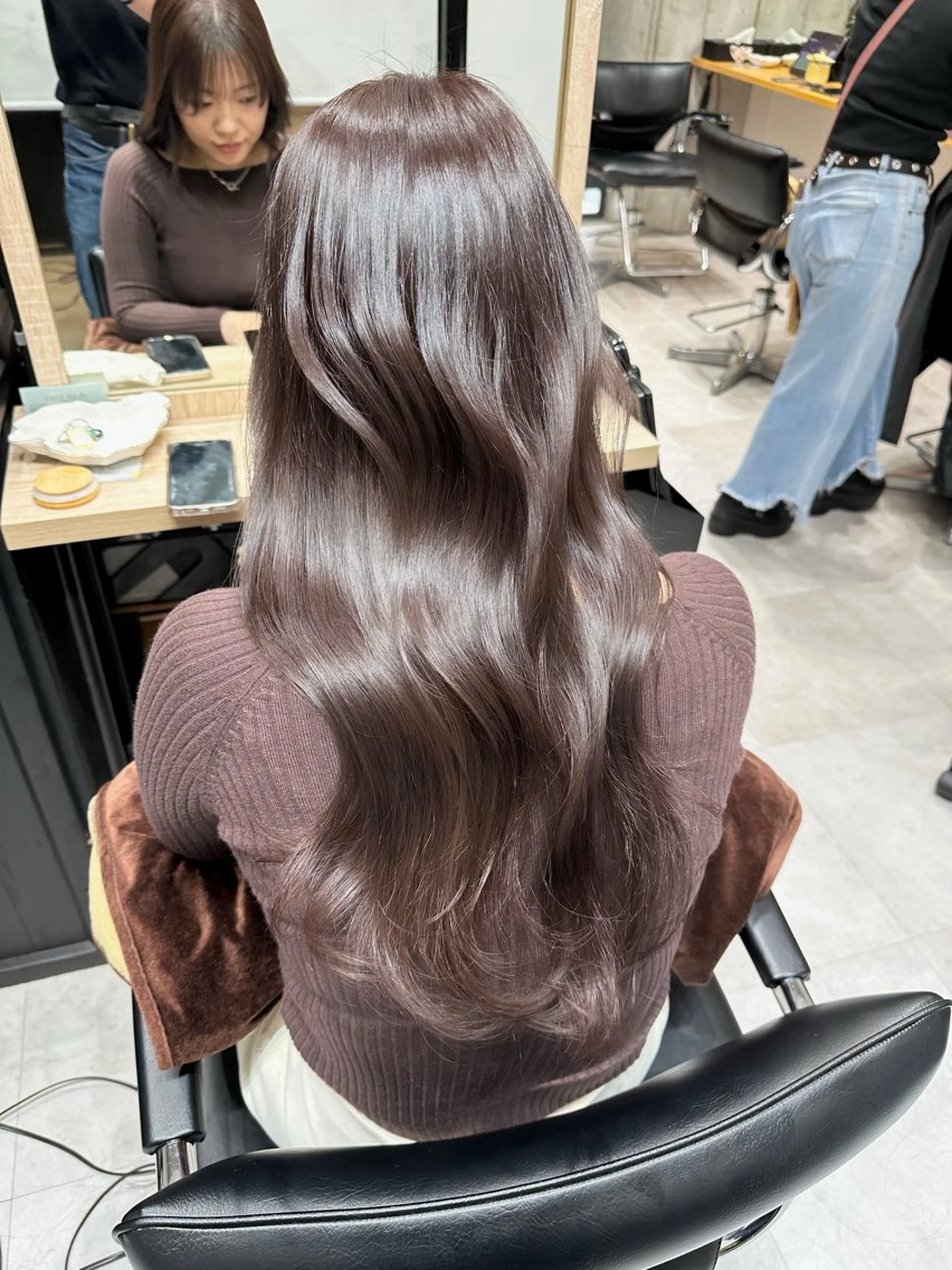 セミロング カット ヘアカラー トリートメント ✨透明感カラー/縮毛 恵比寿HAYATO✨のヘアスタイル