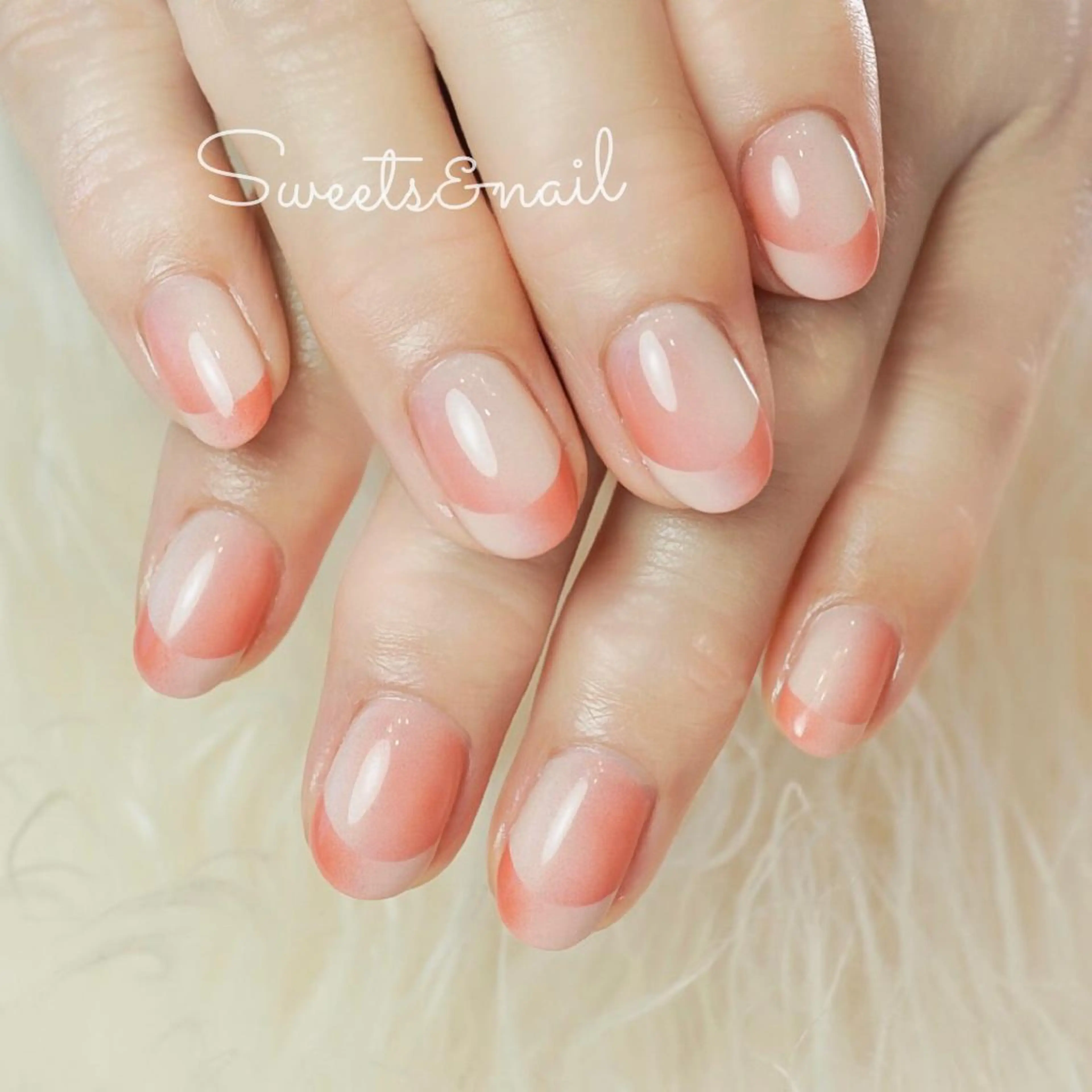 ネイル フレンチネイル ジェルネイル グラデーション オンブレフレンチ ピンク Sweets＆ nail みなこのネイルデザイン