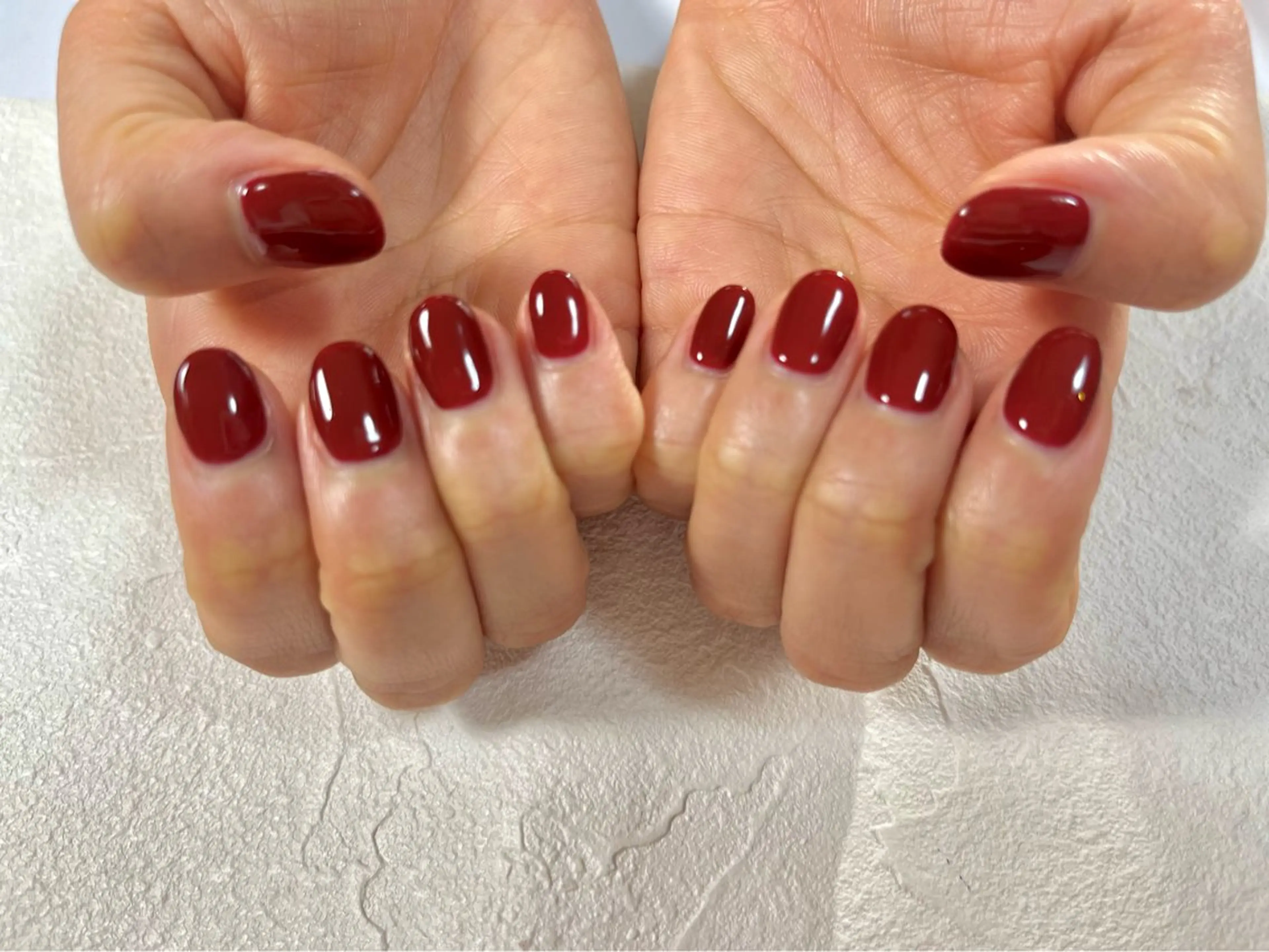 ネイル ボルドー ジェルネイル メンズネイル ワンカラーネイル パラジェル ハンドネイル kiki nail たまプラーザのネイルデザイン