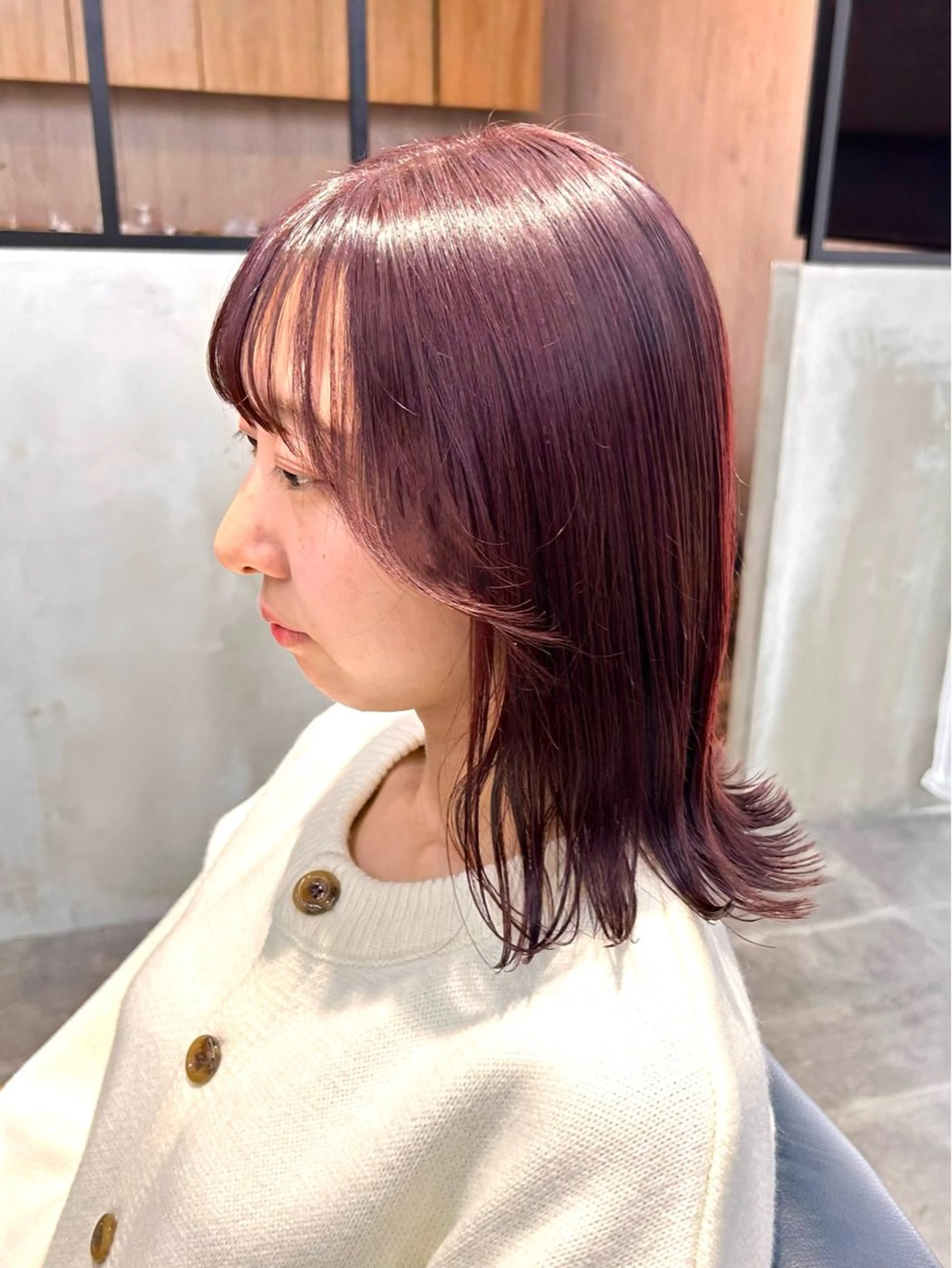 ミディアム カラー 韓国×髪質改善カラー 💎hinaのヘアスタイル