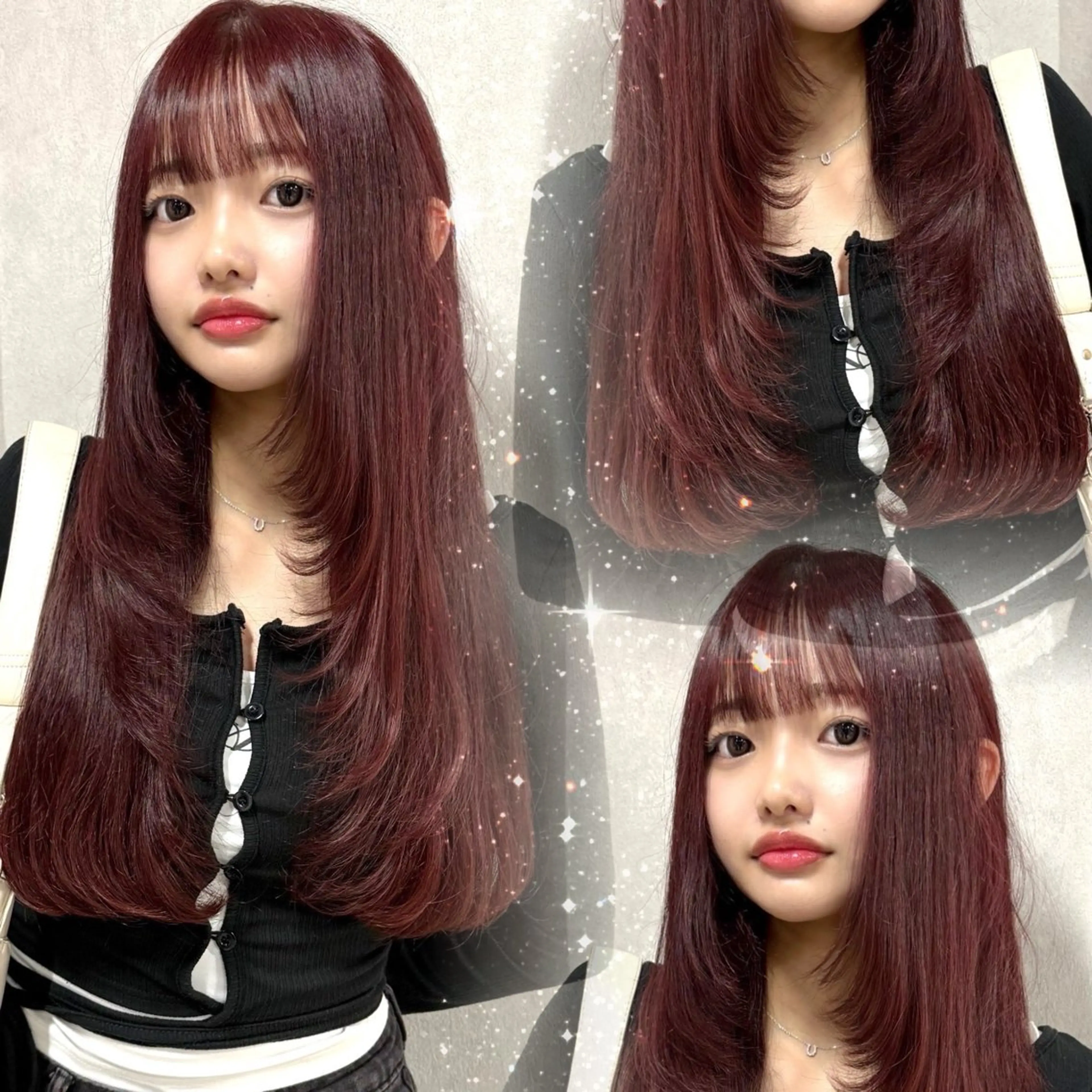 ロング カラー レッドカラー 髪質改善 レイヤーカット カット ヘアカラー 🎀ミルクティー/暖 色×レイヤー/マリアのヘアスタイル