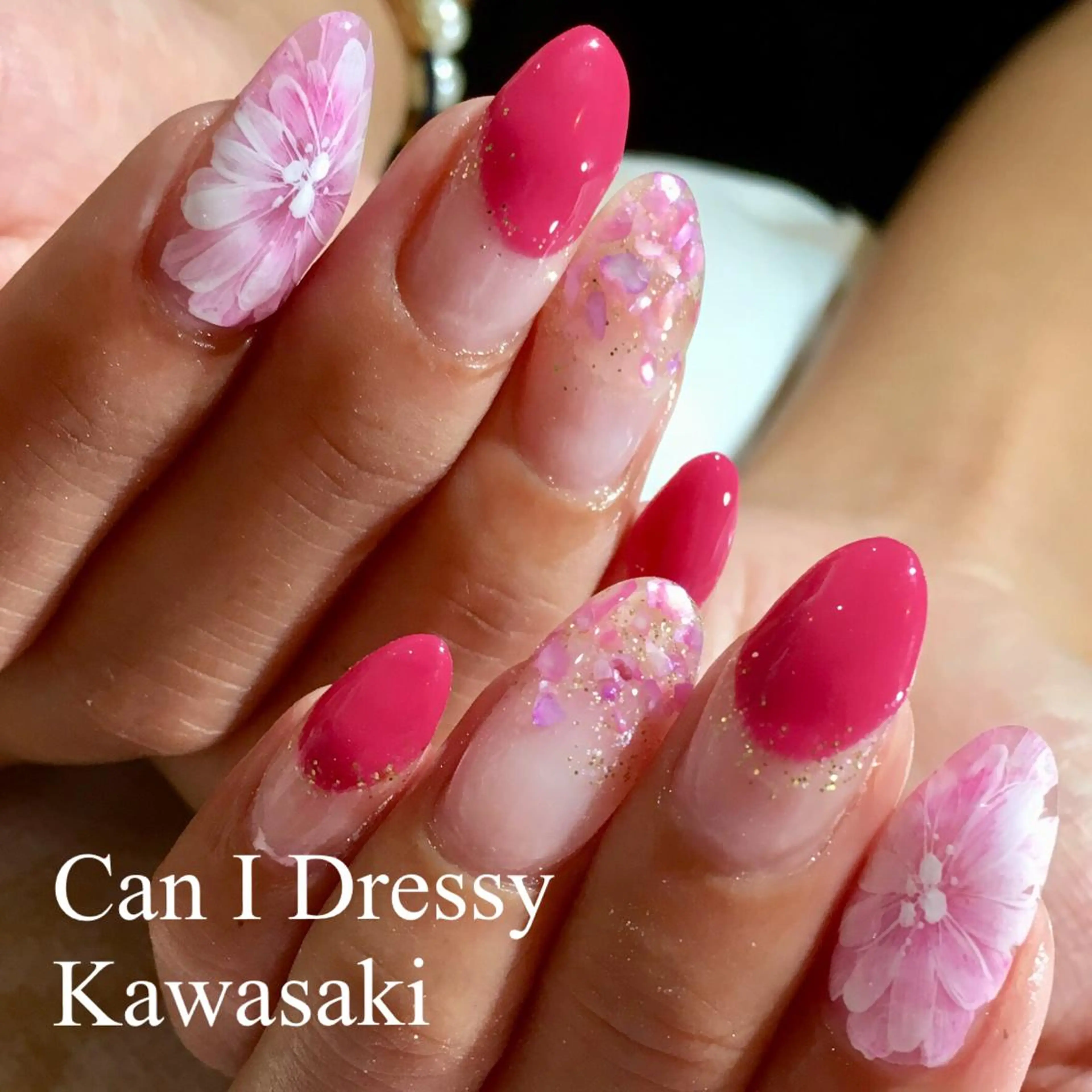 ネイル フラワーネイル ハンドネイル Can I 川崎店 三島 久美子のネイルデザイン