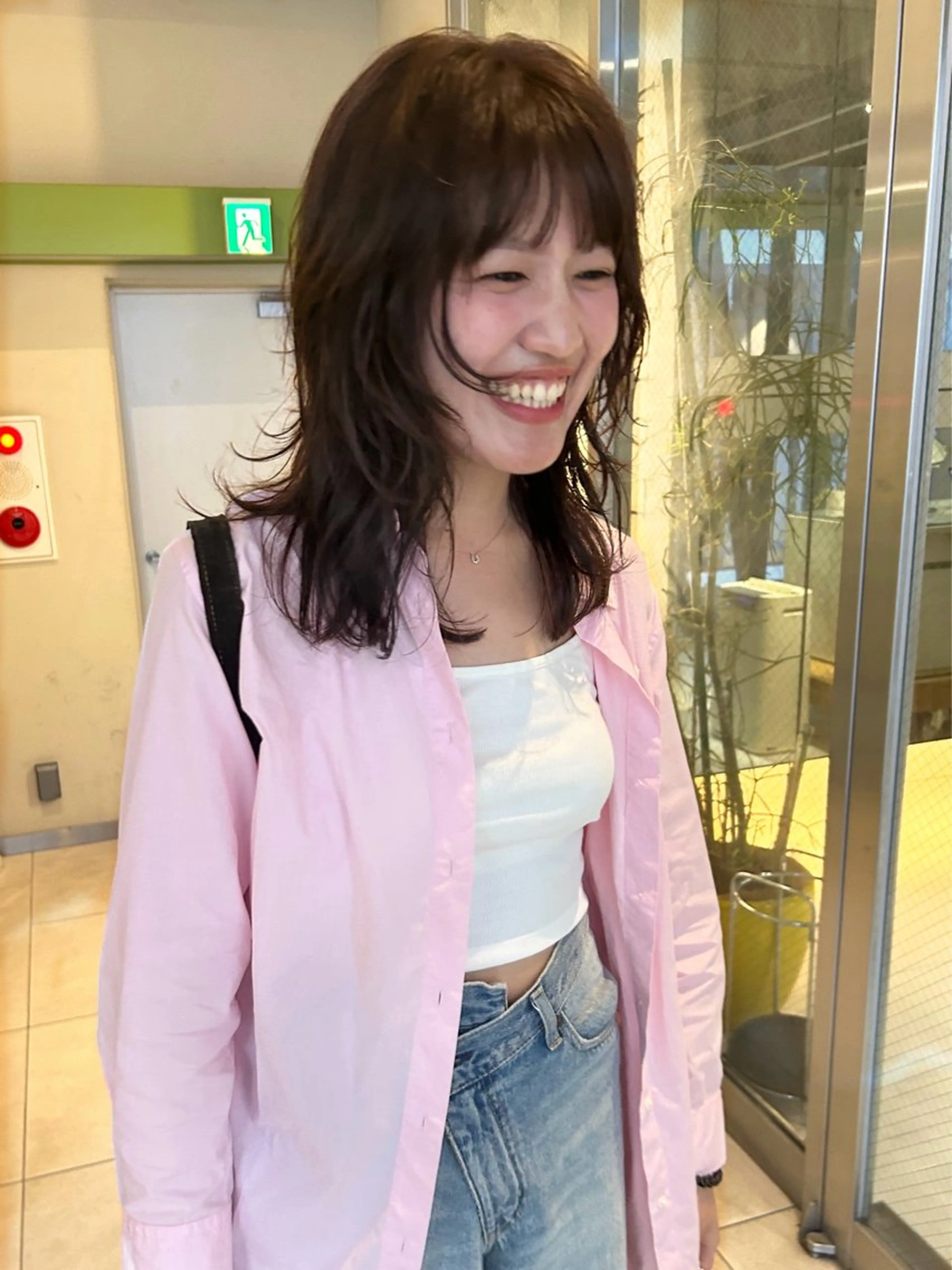 ミディアム カラー パーマ ミディアムパーマ レイヤーカット baLon.fem/ 澤田 奈々子のヘアスタイル