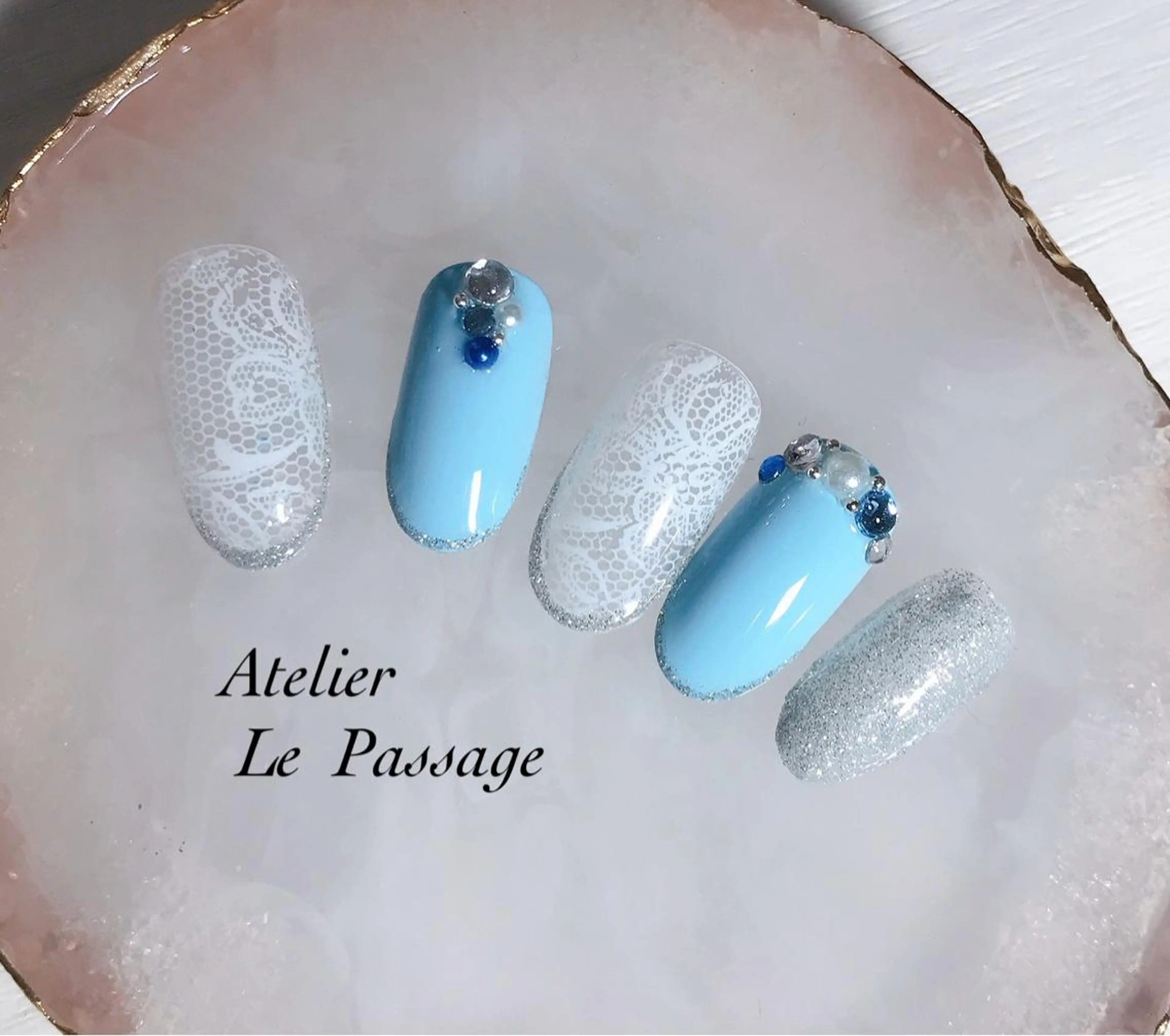 ネイル ジェルネイル レース パラジェル バレンタイン ブライダルネイル h nakatsukaのネイルデザイン