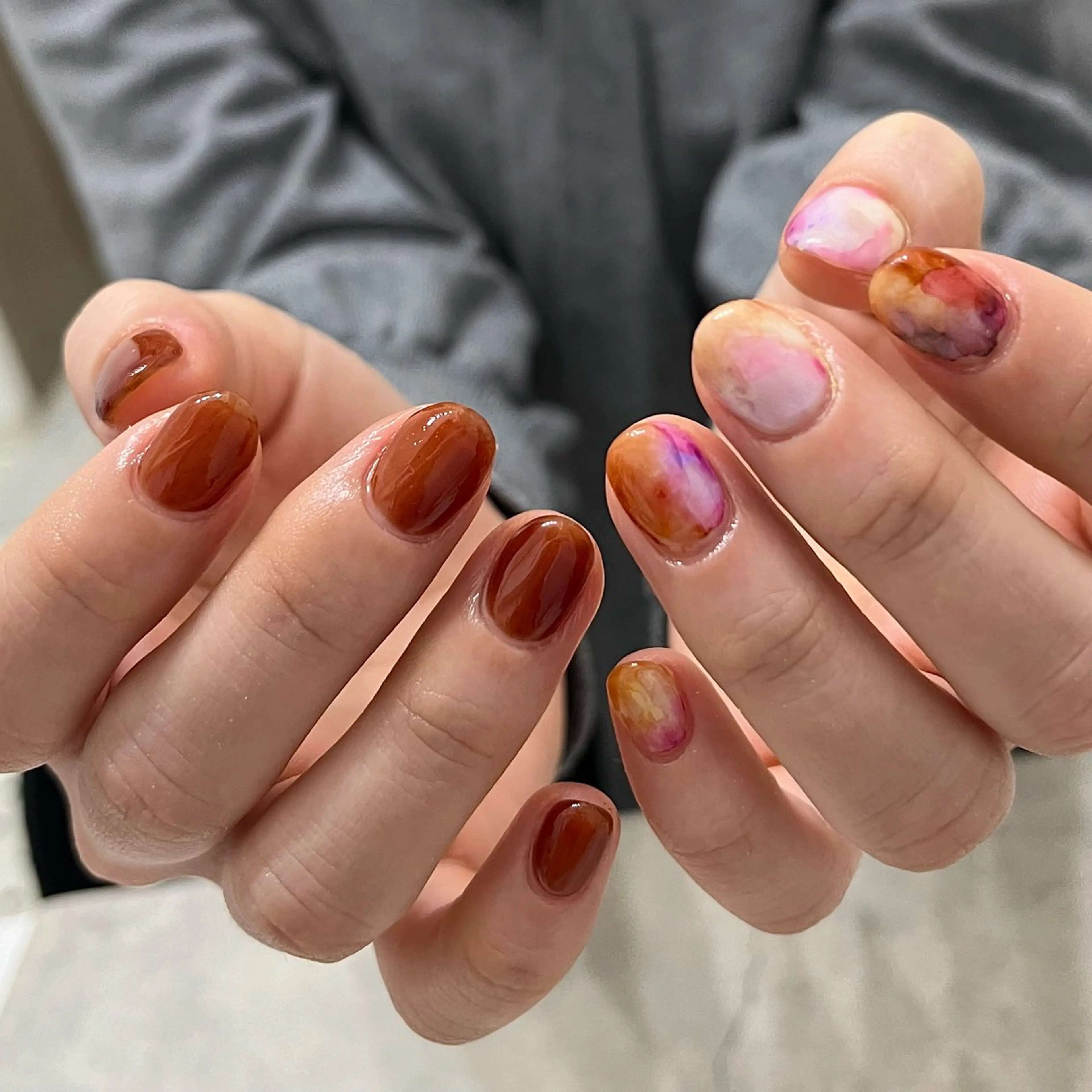ネイル グリーン ハンドネイル vegh. nail／阿波座のネイルデザイン
