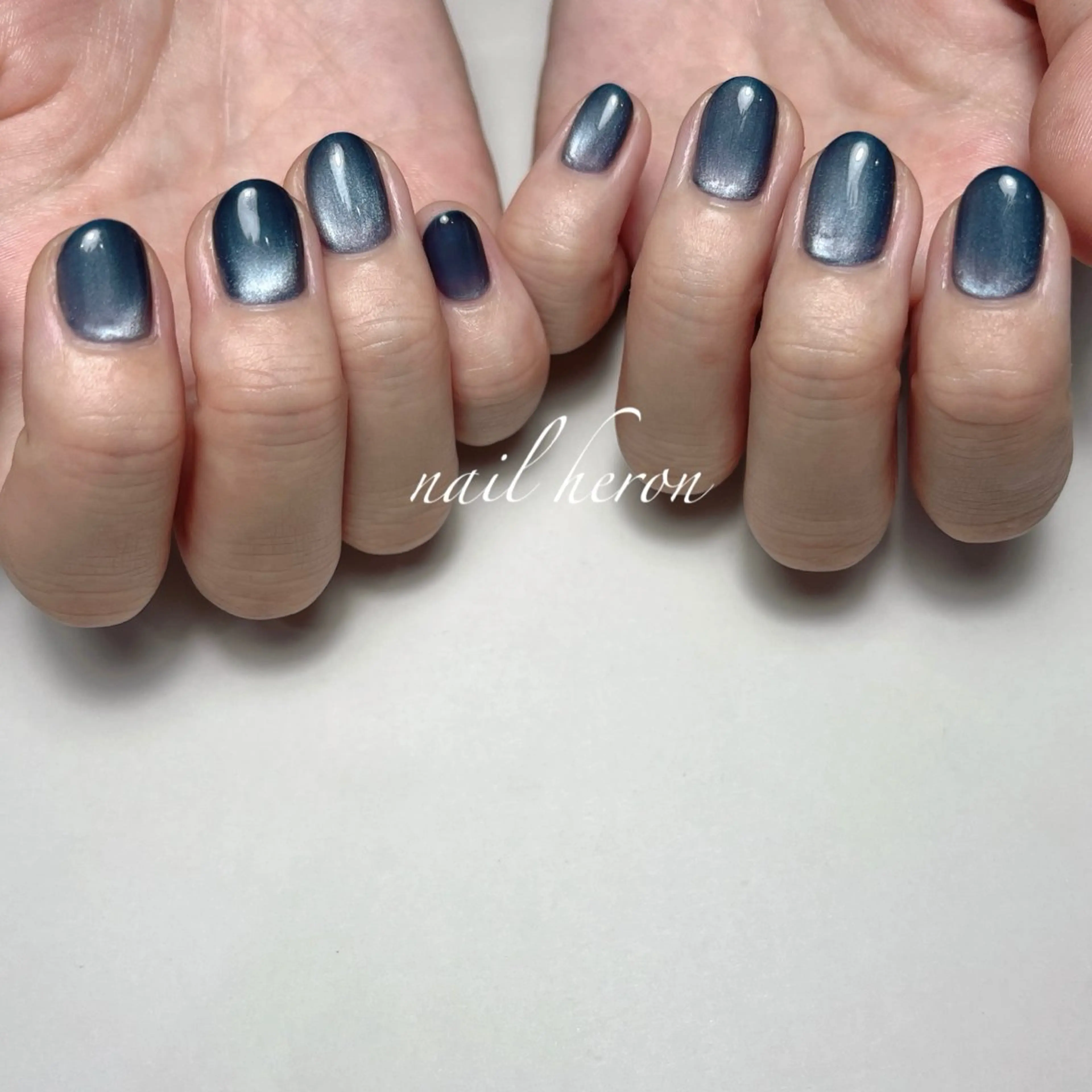 ネイル ネイビー ハンドネイル saki_ nail heronのネイルデザイン