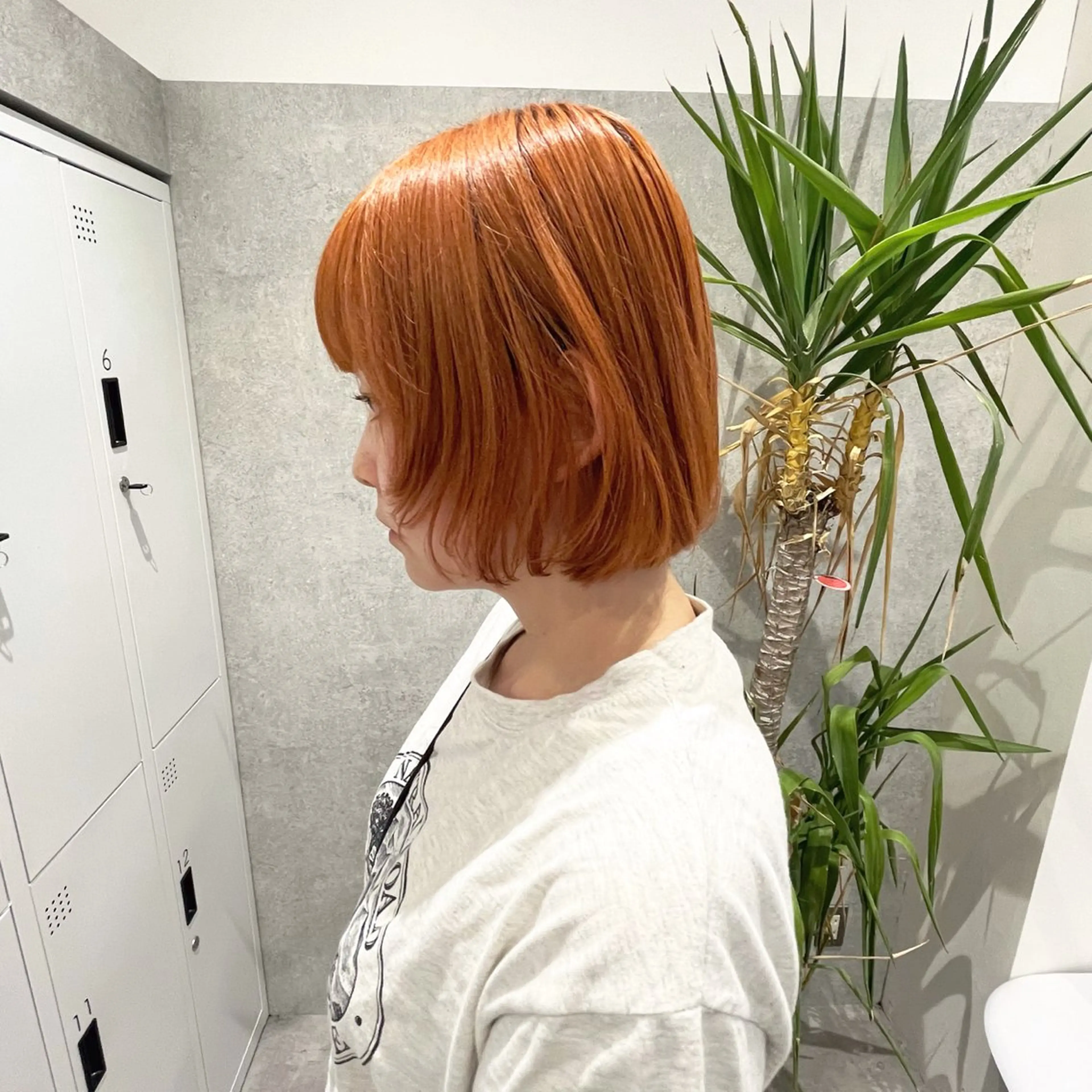 ショート カラー ボブ 顔まわりレイヤー レイヤーカット hiyori 【ﾌﾗﾐｭｰﾑ高崎】のヘアスタイル