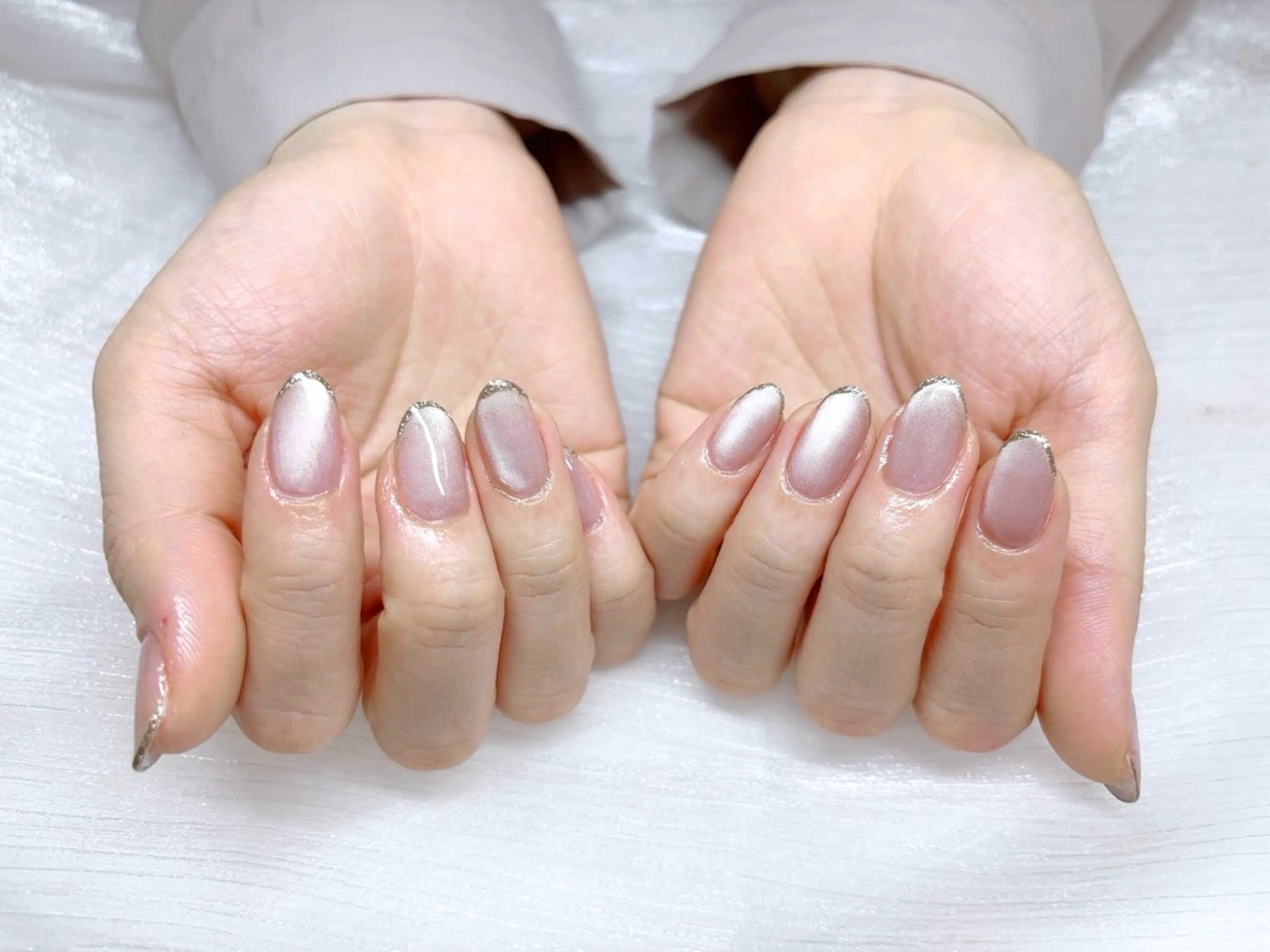 ネイル ゴールド ラメ(グリッター) マグネットネイル ピンク ハンドネイル ♡CELEBRAIL YUKI♡のネイルデザイン