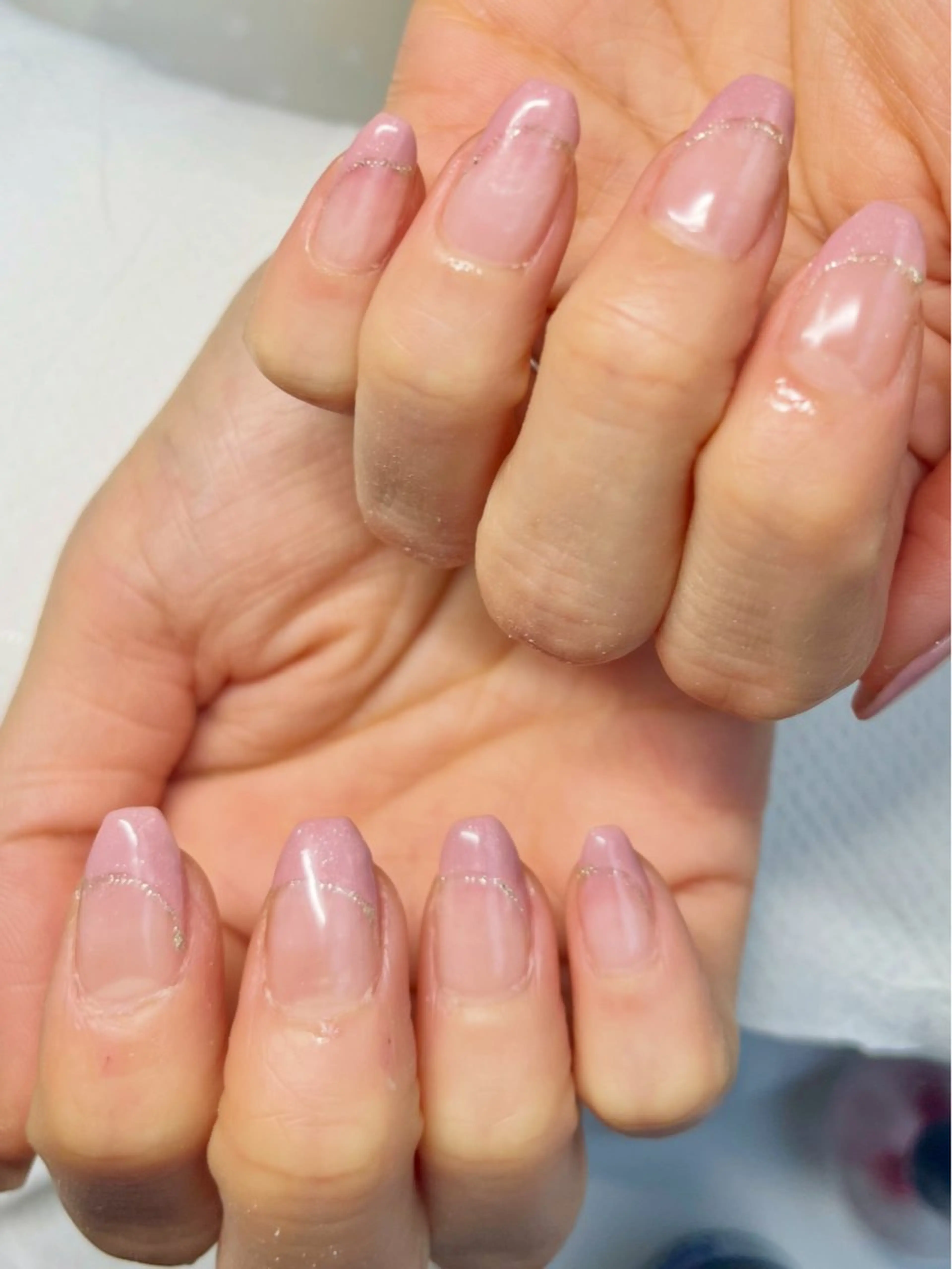 ネイル フレンチネイル 斜めフレンチ 新宿ネイルサロン ジェミディローサのネイルデザイン