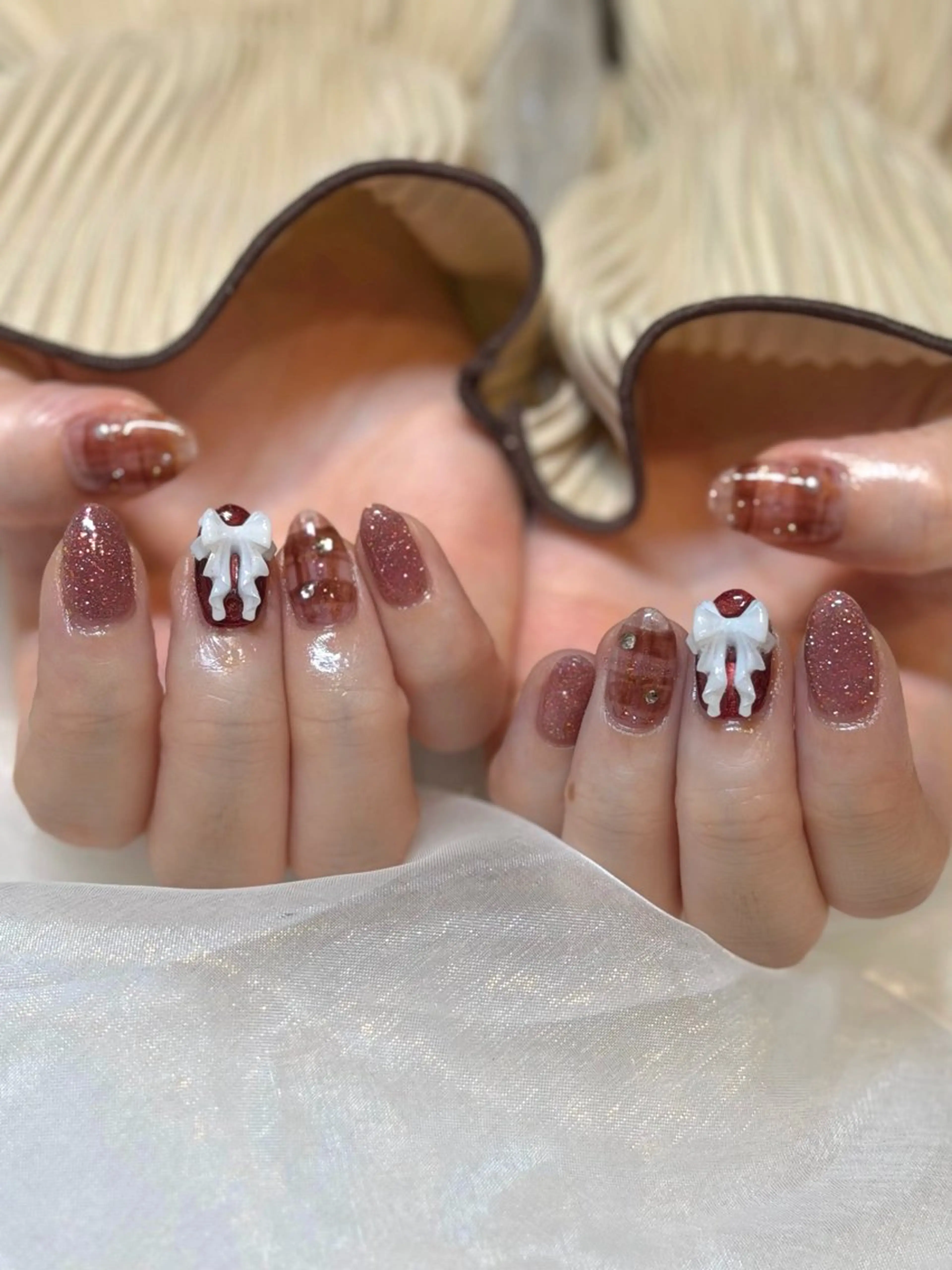 ネイル バレンタイン nailsalon moe.所属・yume 大人ガーリーネイルのネイルデザイン