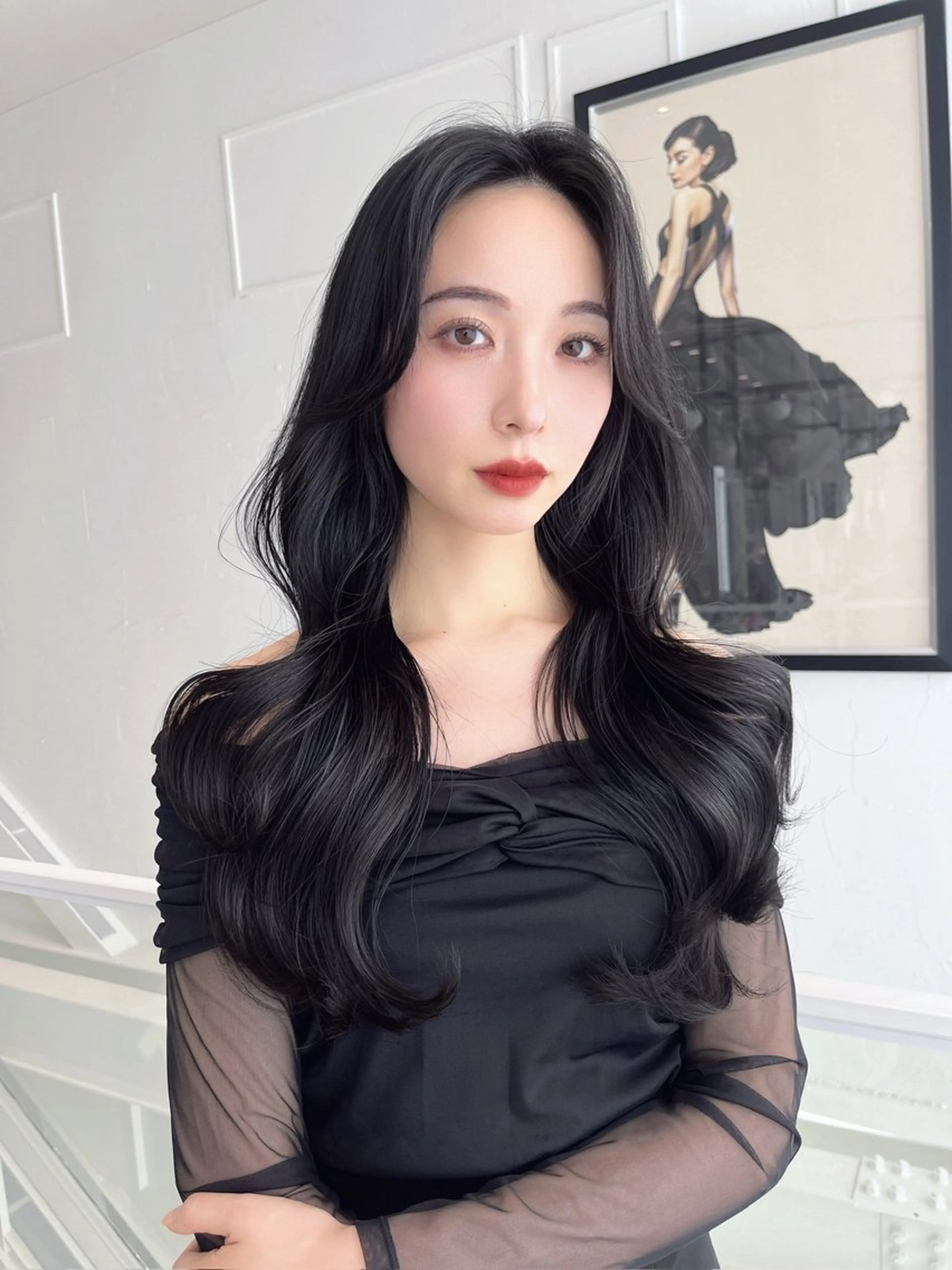 ロング カラー レイヤー/髪質改善 /透け感カラー/艶髪のヘアスタイル