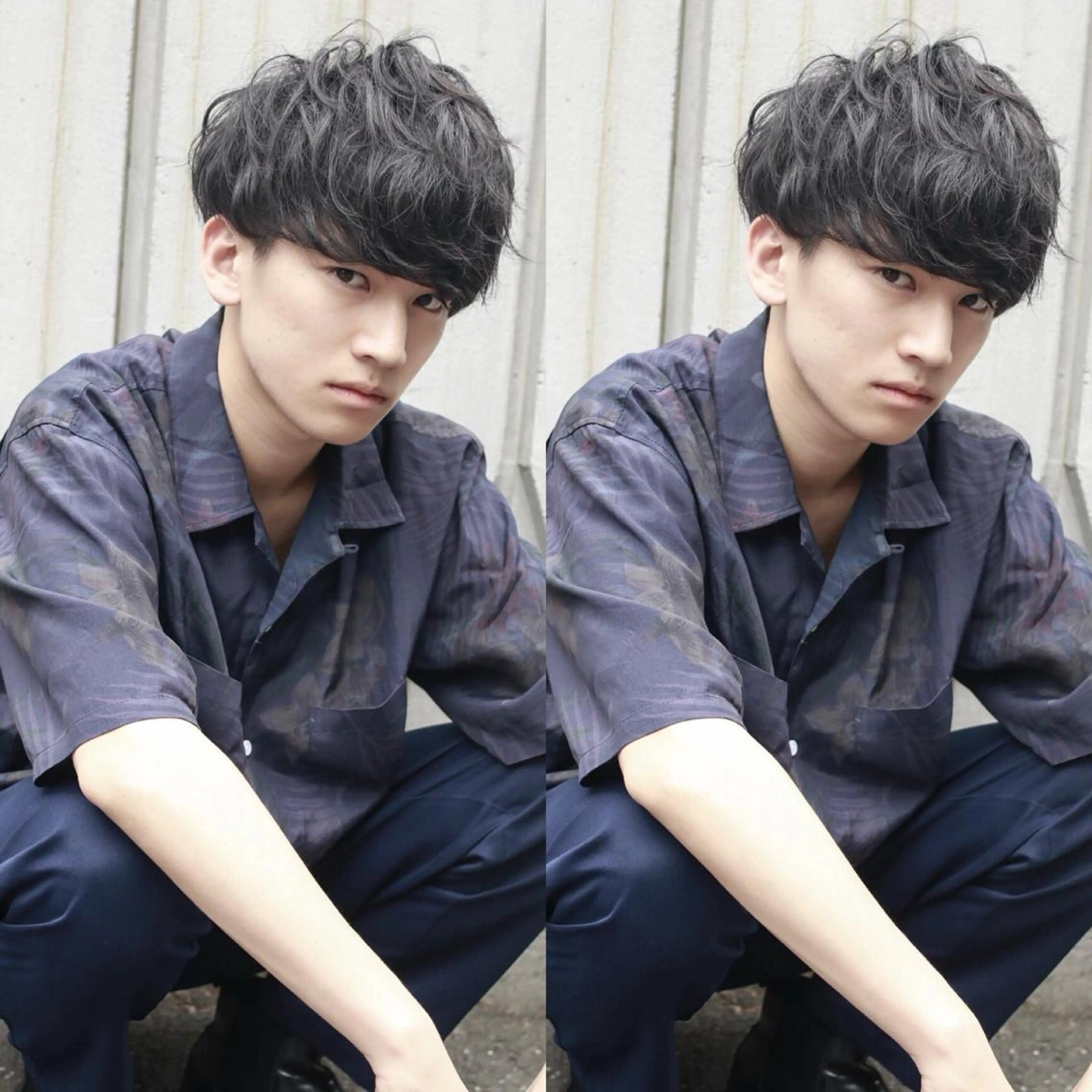 パーマ メンズ BABY 艶髪暗髪ヘア💖達人のヘアスタイル