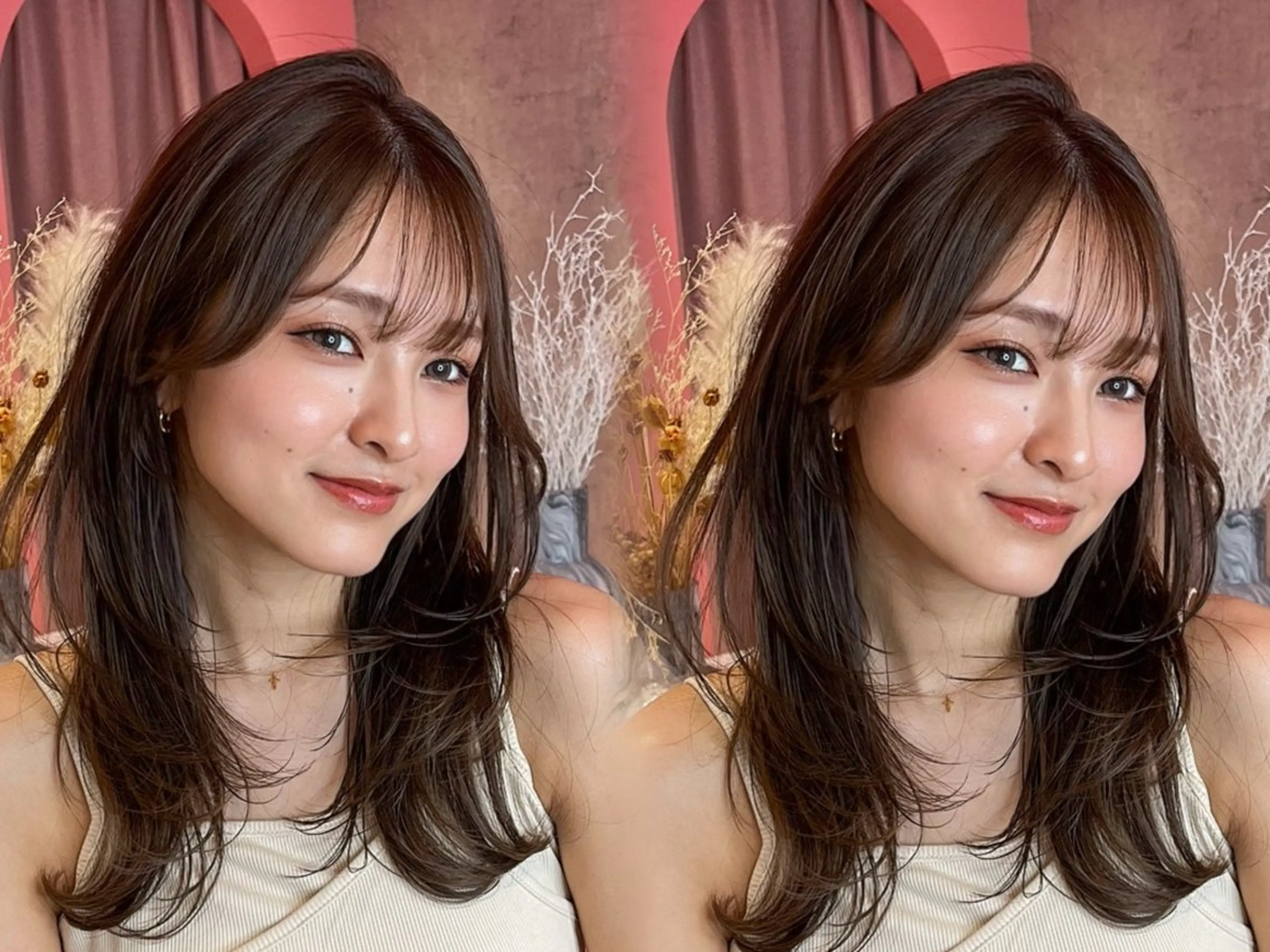 セミロング カラー 山崎/ボブ縮毛矯正 レイヤー髪質改善のヘアスタイル