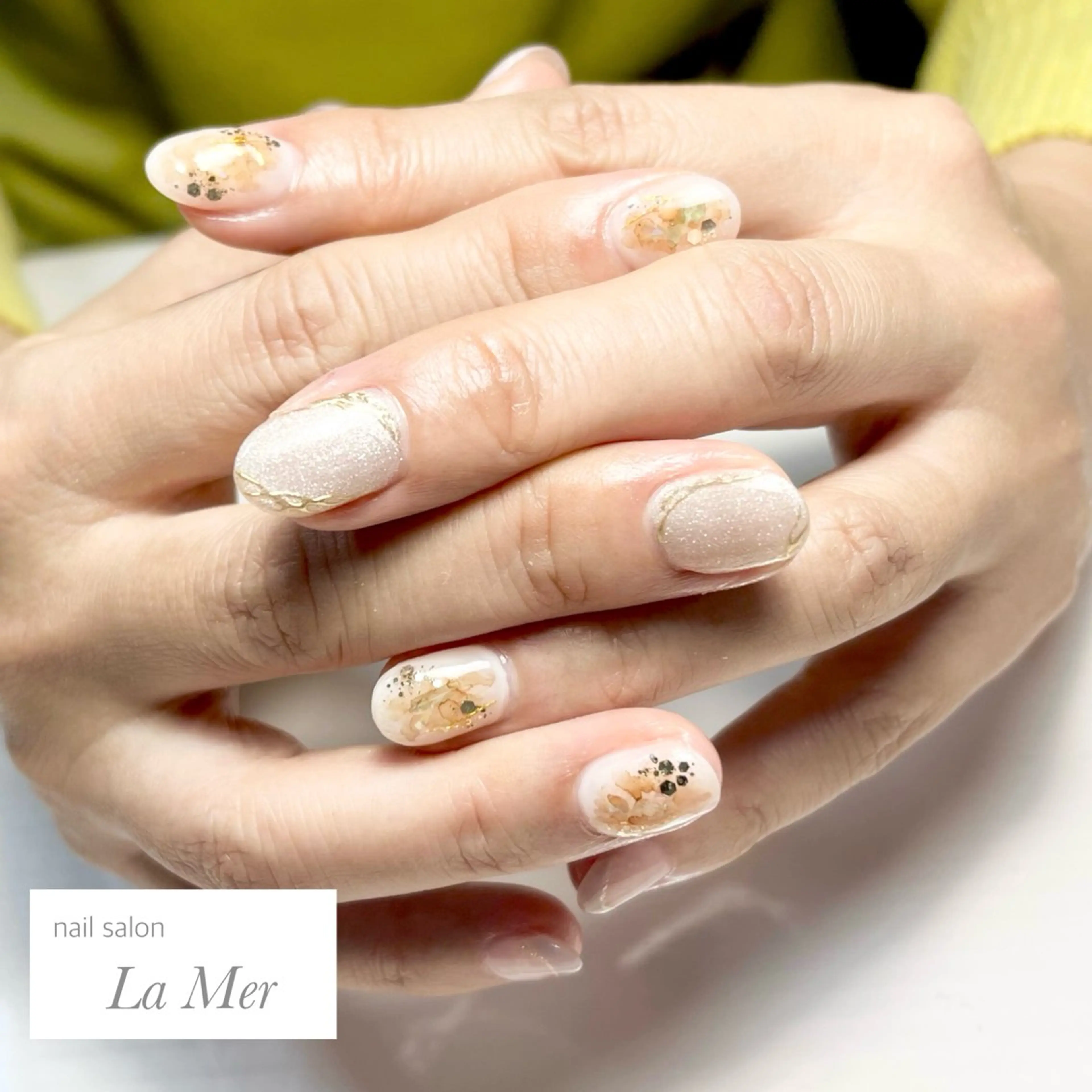 ネイル ブラウン フレンチネイル マグネットネイル ミラーネイル ニュアンスネイル nailsalon La Merのネイルデザイン