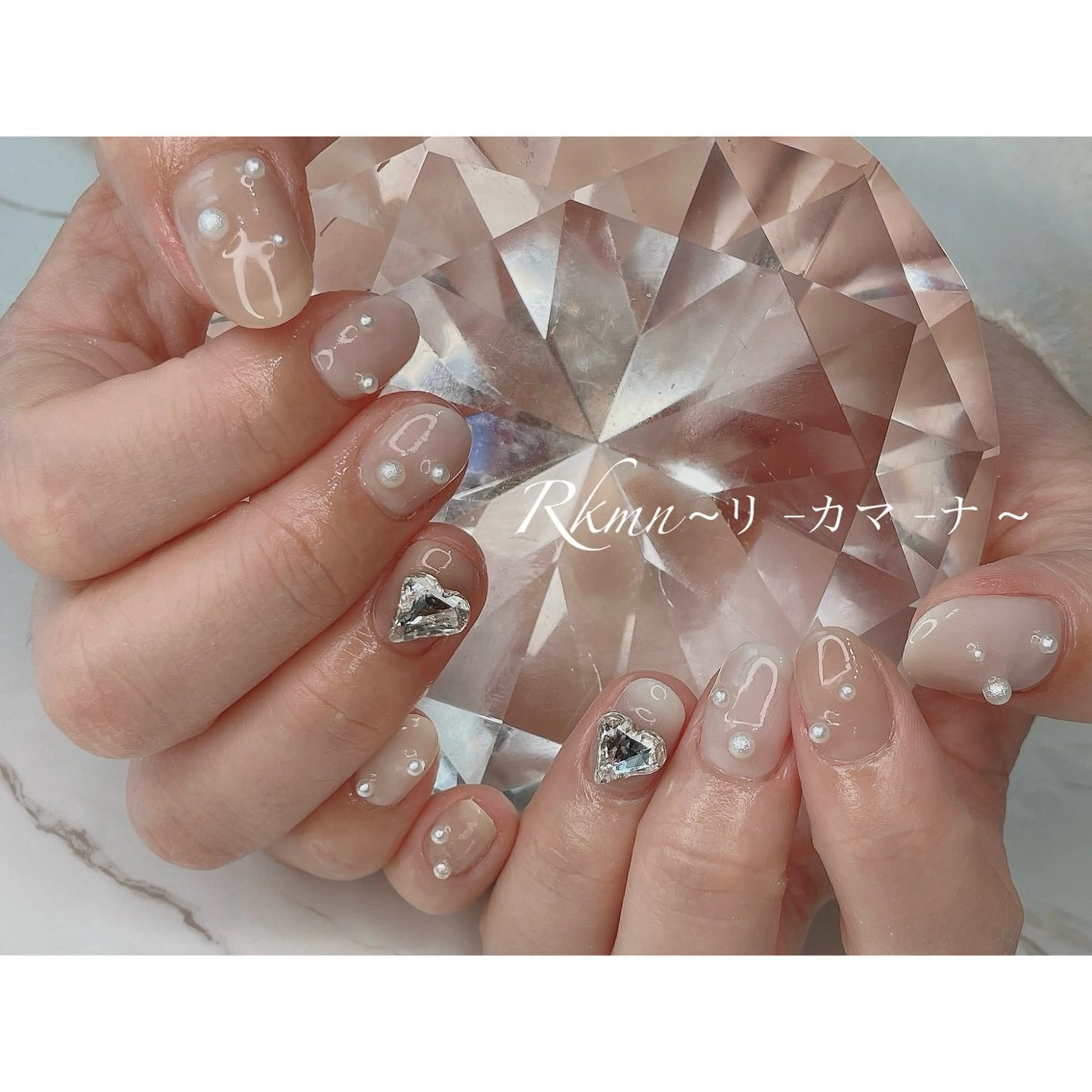 ネイル アートネイル ハート 持ち込み 春ネイル ハンドネイル フットネイル ハンドケア Rkmn ~リ-カマ-ナ~のネイルデザイン