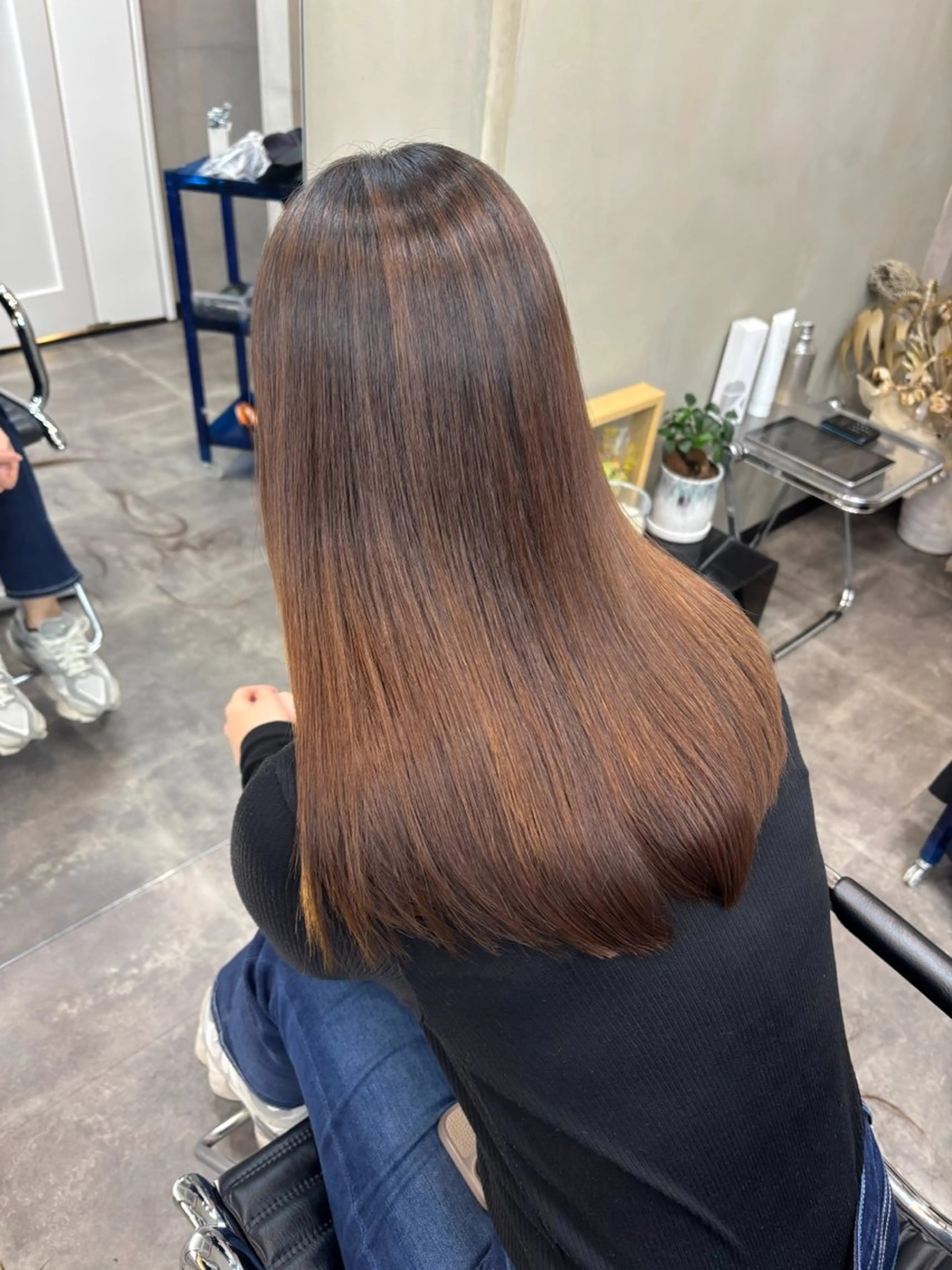 セミロング 髪質改善 縮毛矯正 カット 縮毛矯正 トリートメント 髪質改善ストレート/ ブリーチ／渋谷　福田のヘアスタイル