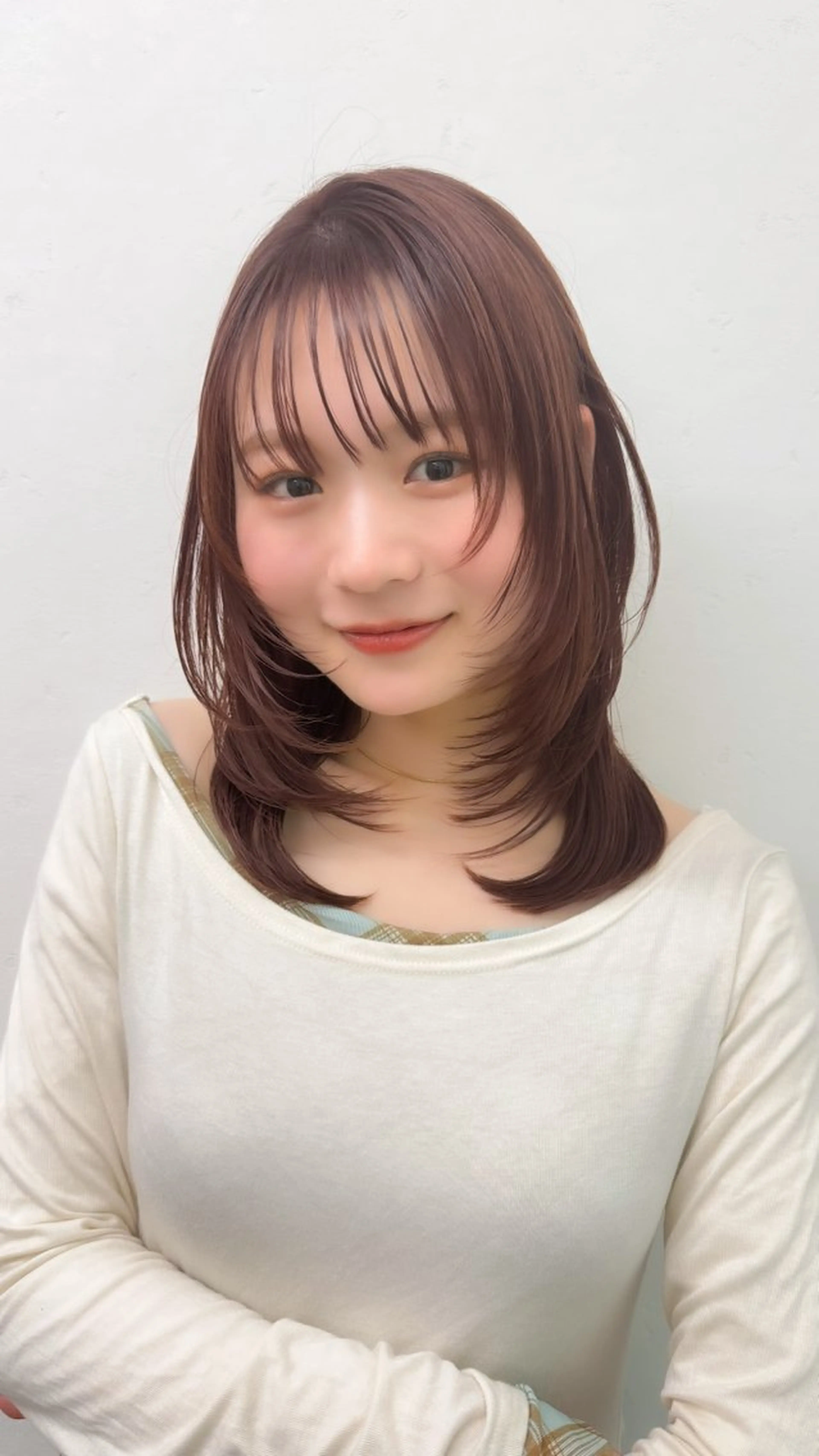 ミディアム カラー ヘアカラー トリートメント ヘッドスパ 🪐レイヤー/抜け感 カラー/加野彩果🪐のヘアスタイル