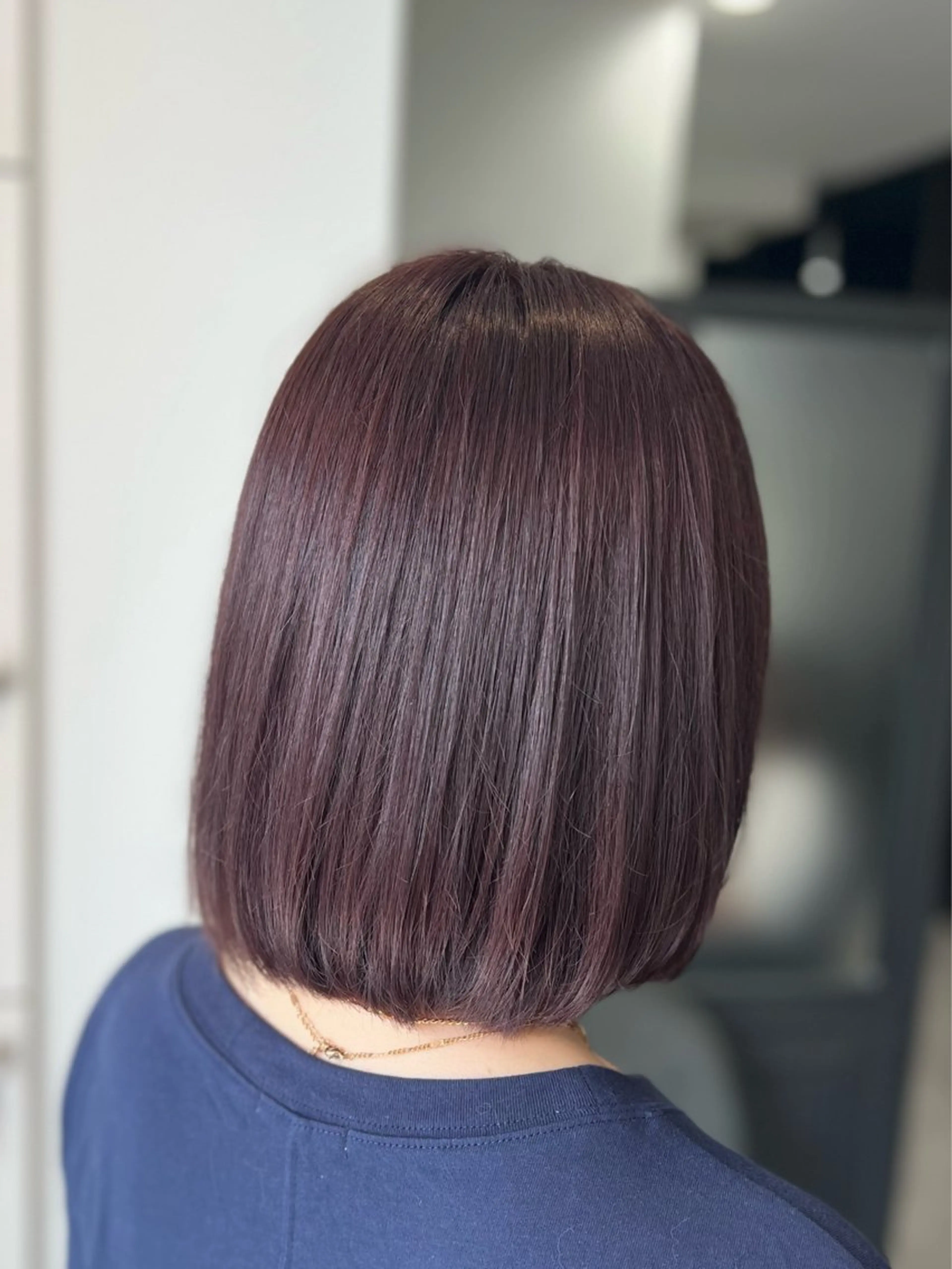 ミディアム カラー カシス ピンクカラー Dia ‎ アキヨシ ミユのヘアスタイル