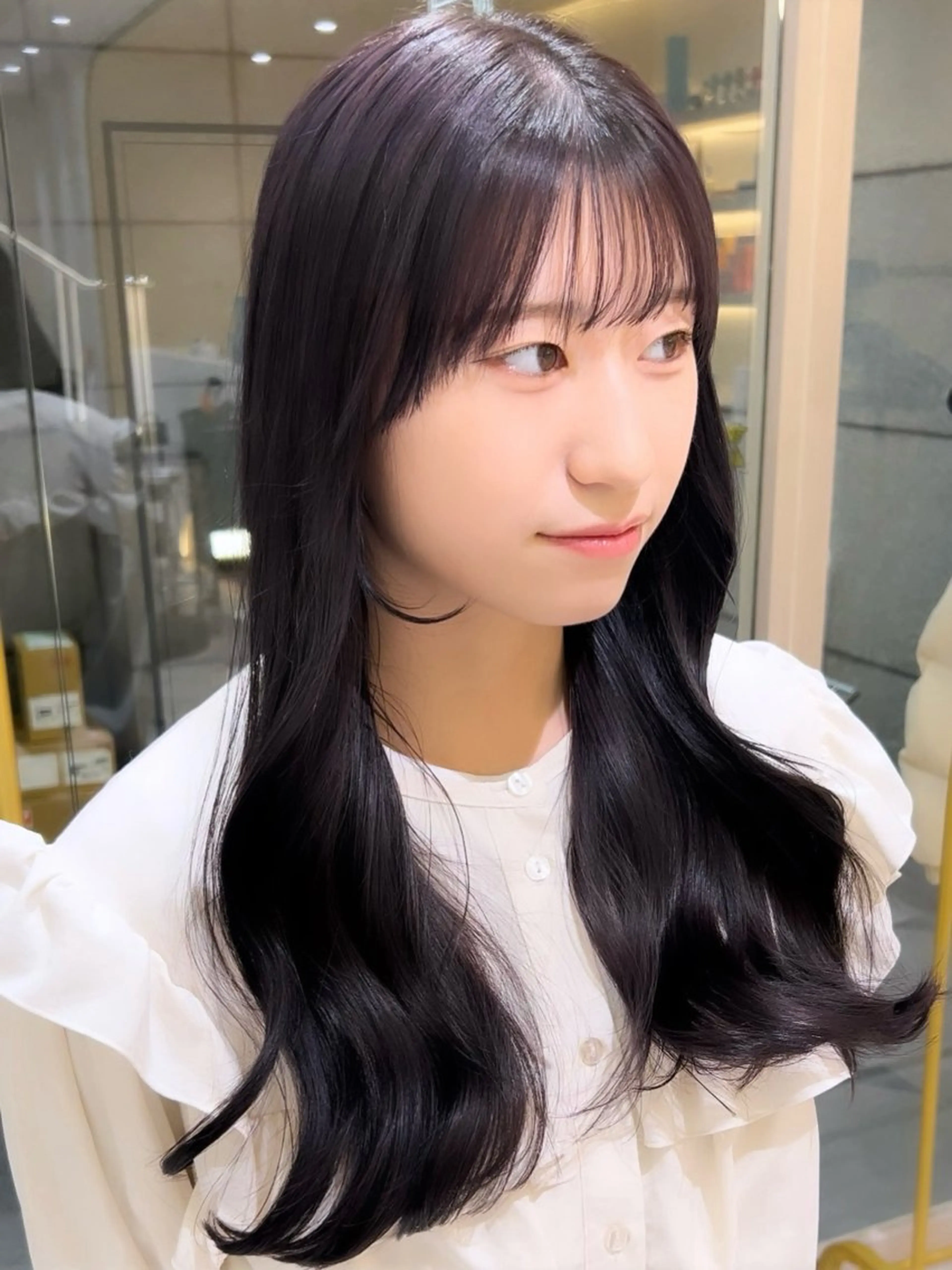 ロング カラー ブリーチ 透明感カラー グレージュ ラベンダーカラー ラベンダーグレージュ ヘアカラー 🇰🇷韓国スタイル /束間まつげ🎀ミキのヘアスタイル