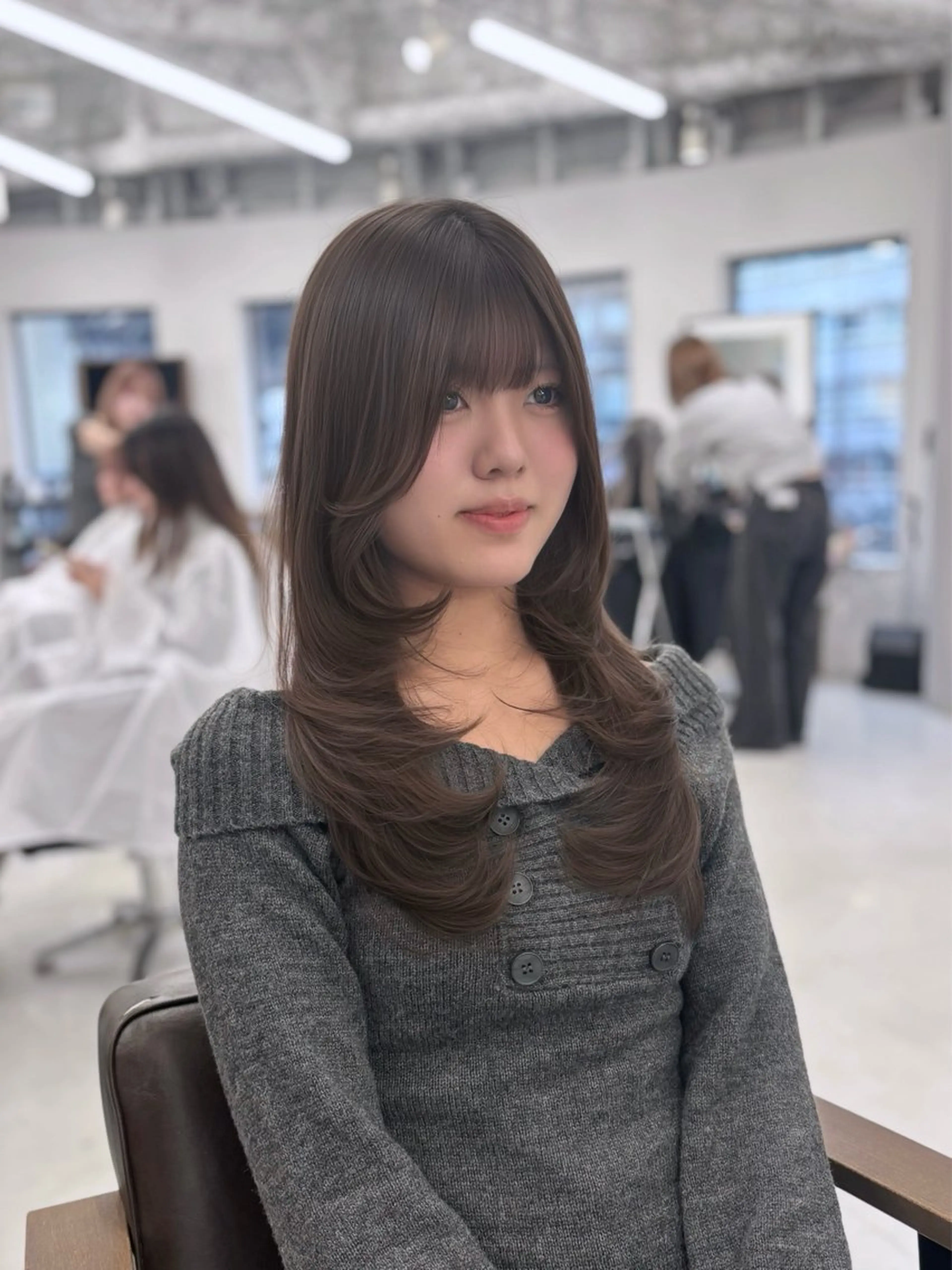 セミロング カラー カット ヘアカラー トリートメント 赤みなしカラー/梅田 /レイヤー/IORIのヘアスタイル