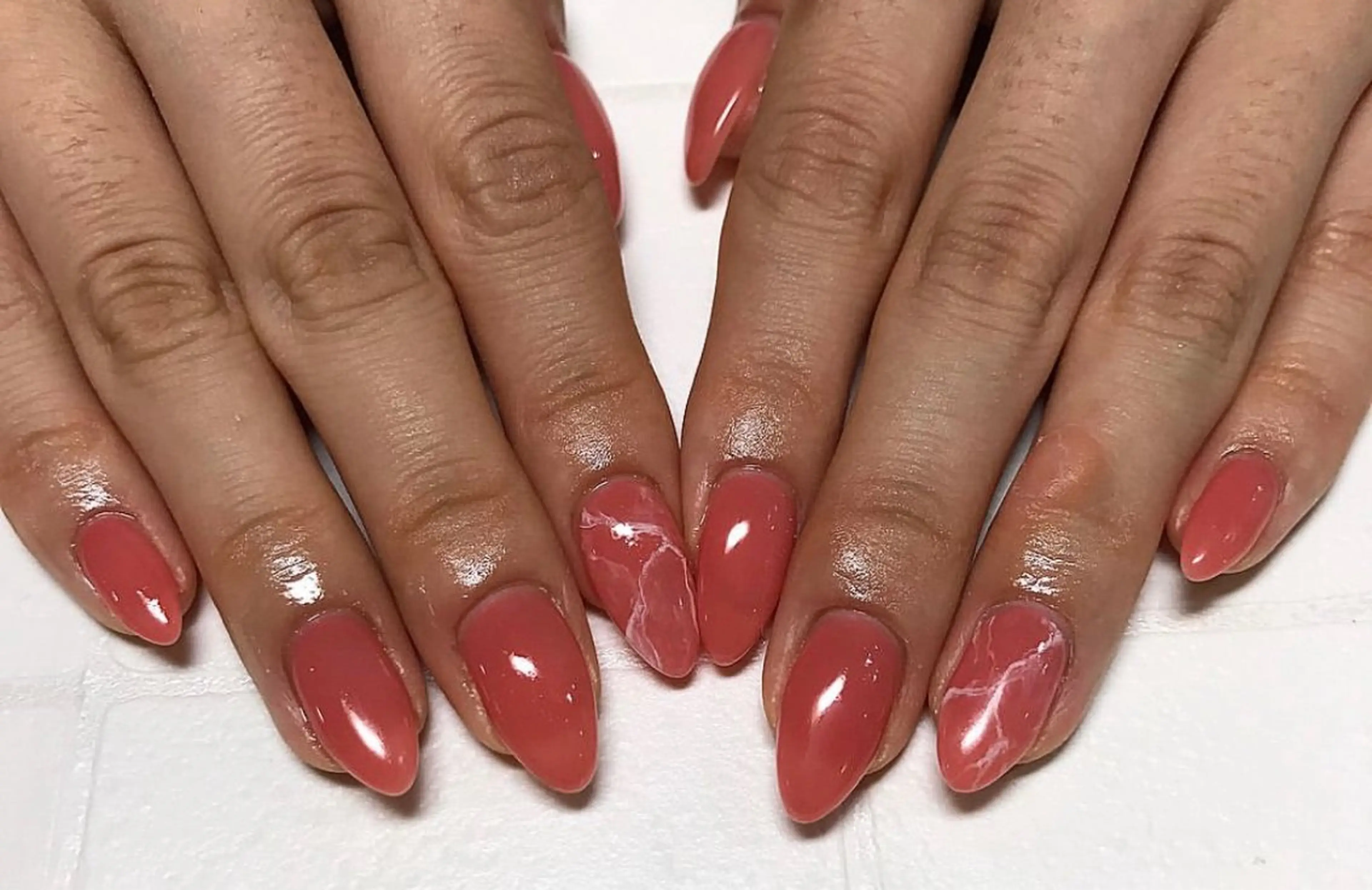 ネイル ワンカラーネイル 夏ネイル ハンドネイル Ran Nailのネイルデザイン