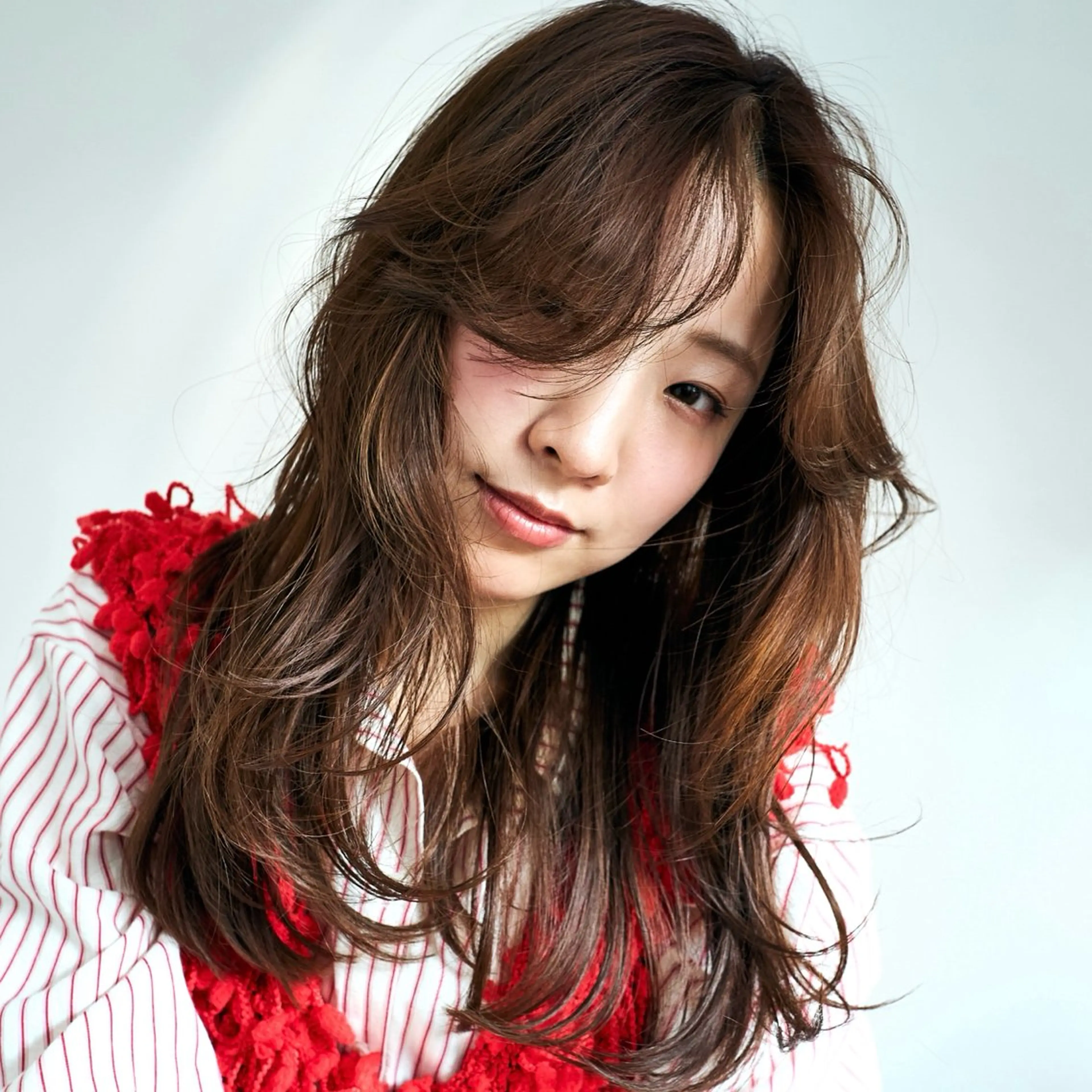 セミロング 顔周りカット 姫カット レイヤーカット カット ヘアカラー トリートメント レイヤー/くびれヘア /パーマ💚千琴のヘアスタイル