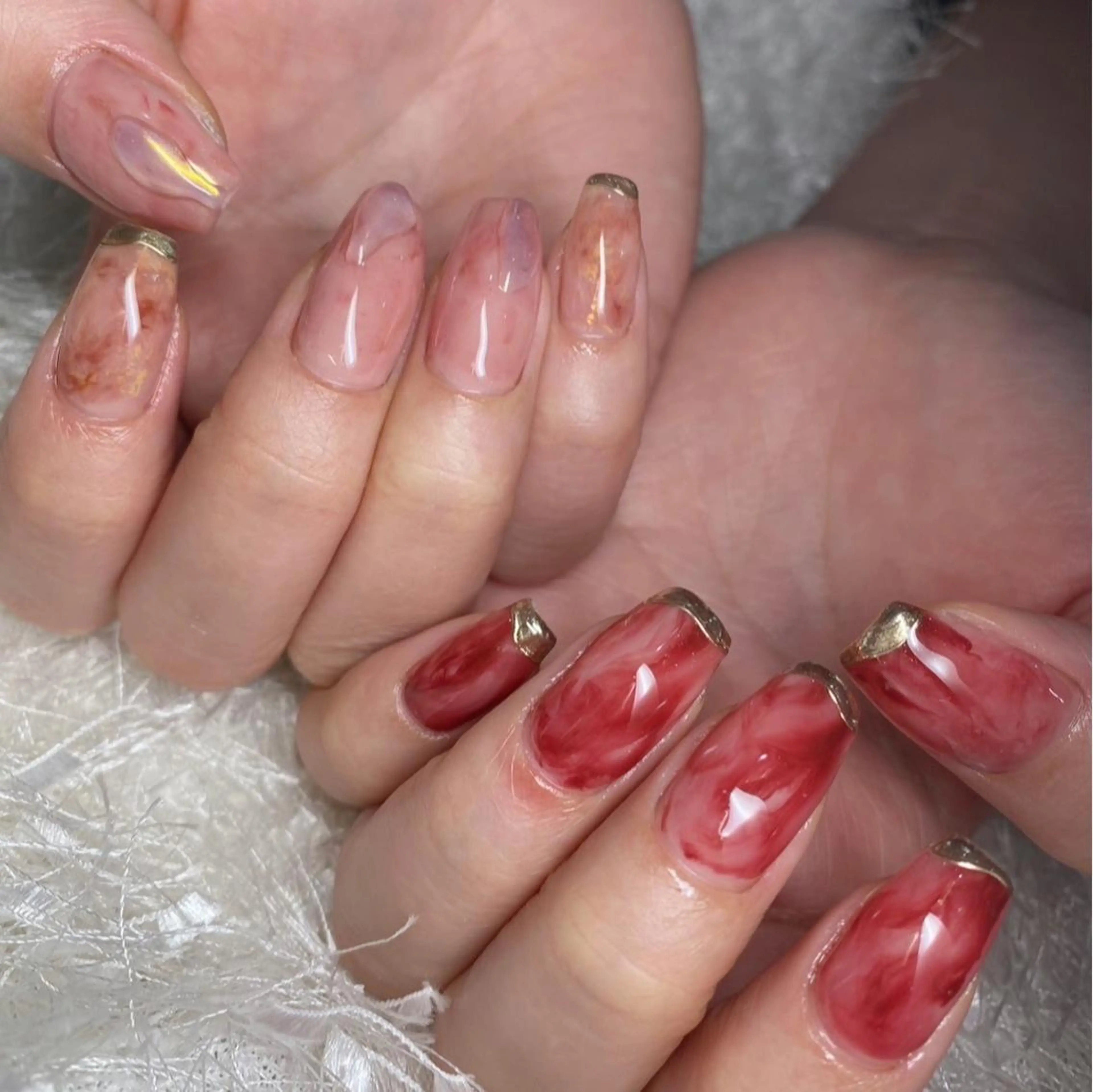 ネイル 長さ出し フレンチネイル ジェルネイル グラデーション 韓国ネイル ハンドネイル Nail&eye Belire 新宿のネイルデザイン