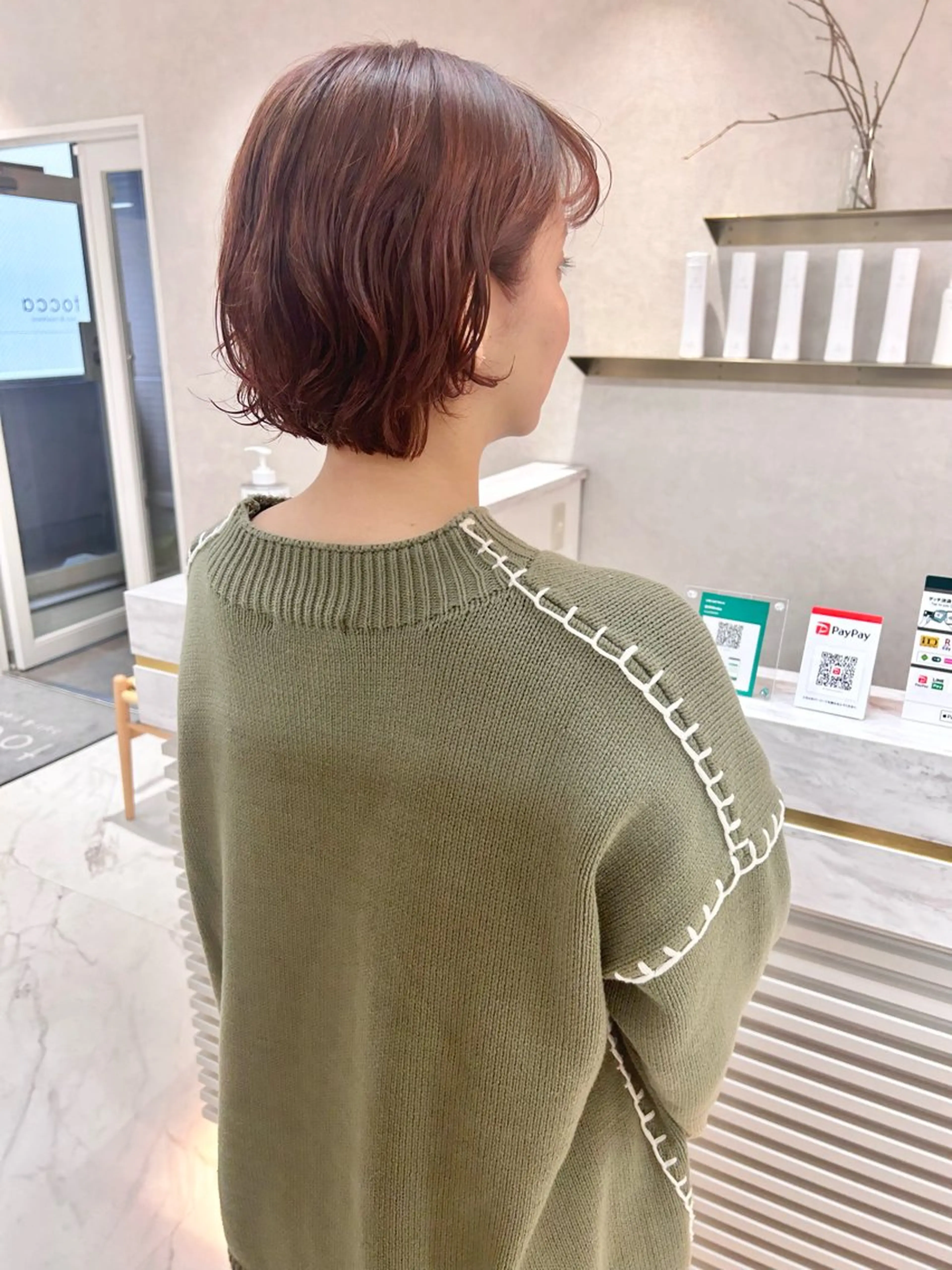 ショート カラー ベージュカラー ピンクカラー ピンクベージュ ボブ カット ヘアカラー トリートメント Saori / さおりのヘアスタイル