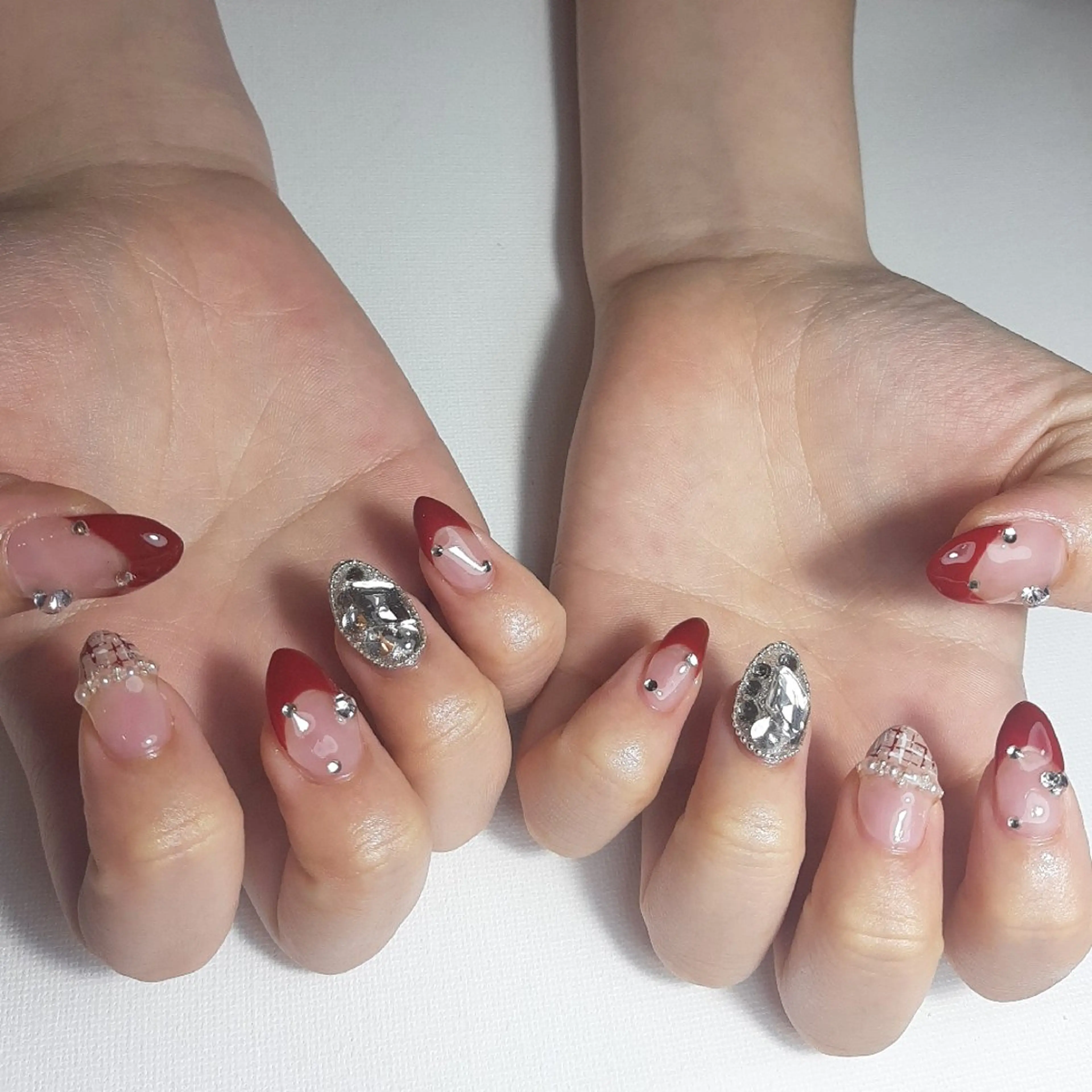 ネイル ボルドー 成人式 ジェルネイル 持ち込み ショートネイル owlnail /持込みデザイン専門のネイルデザイン